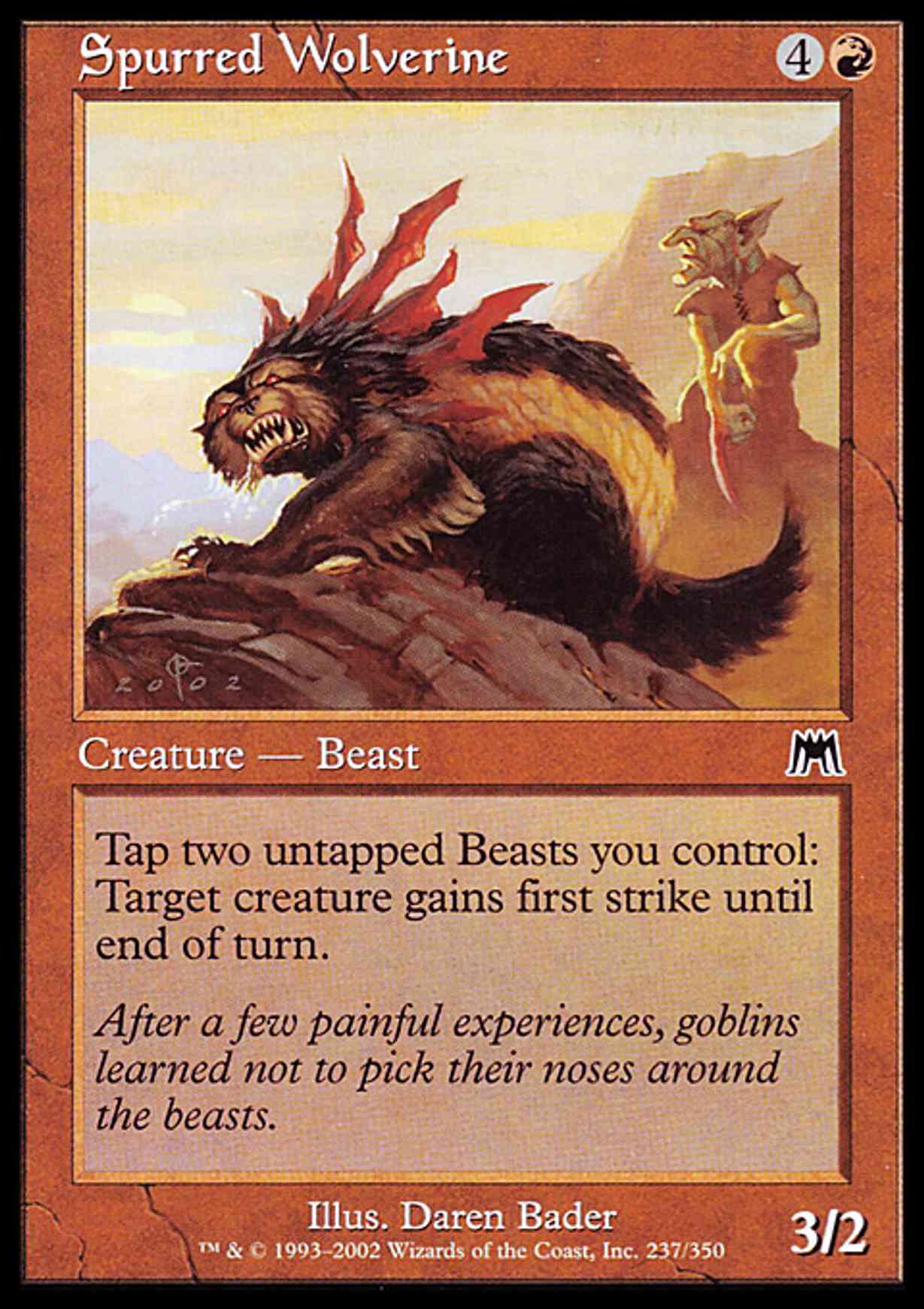 Spurred Wolverine magic card front