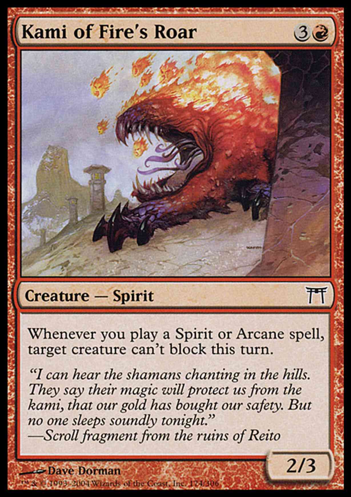Kami of Fire's Roar magic card front