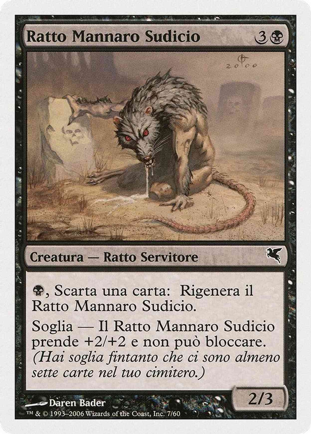 Dirty Wererat (Italian) - "Ratto Mannaro Sudicio" (A7) magic card front