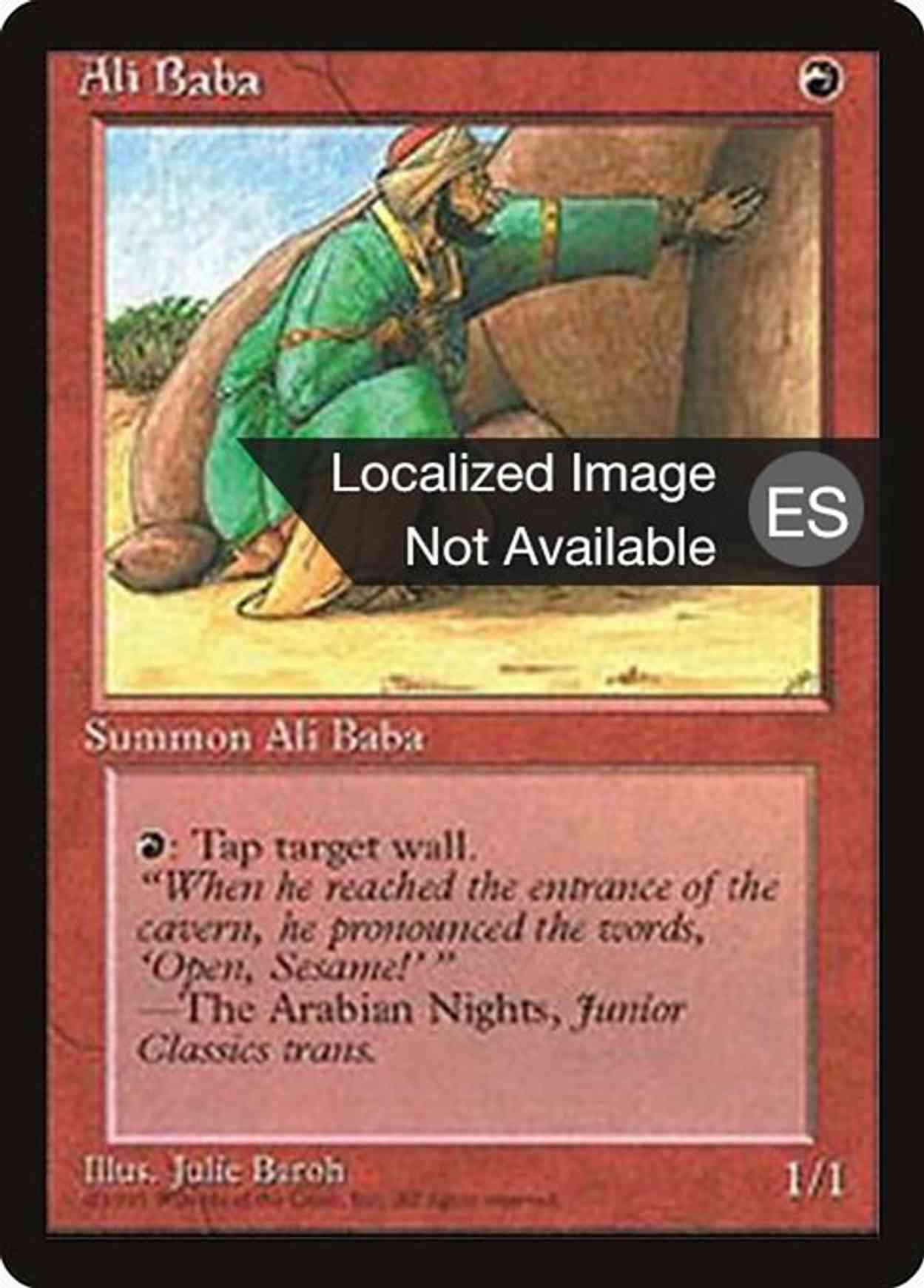 Ali Baba magic card front