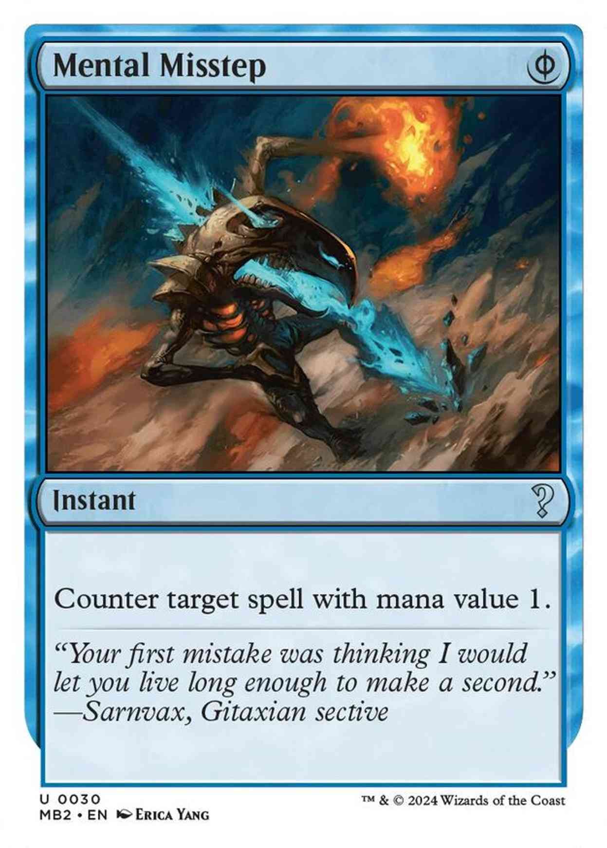 Mental Misstep (White Border) magic card front