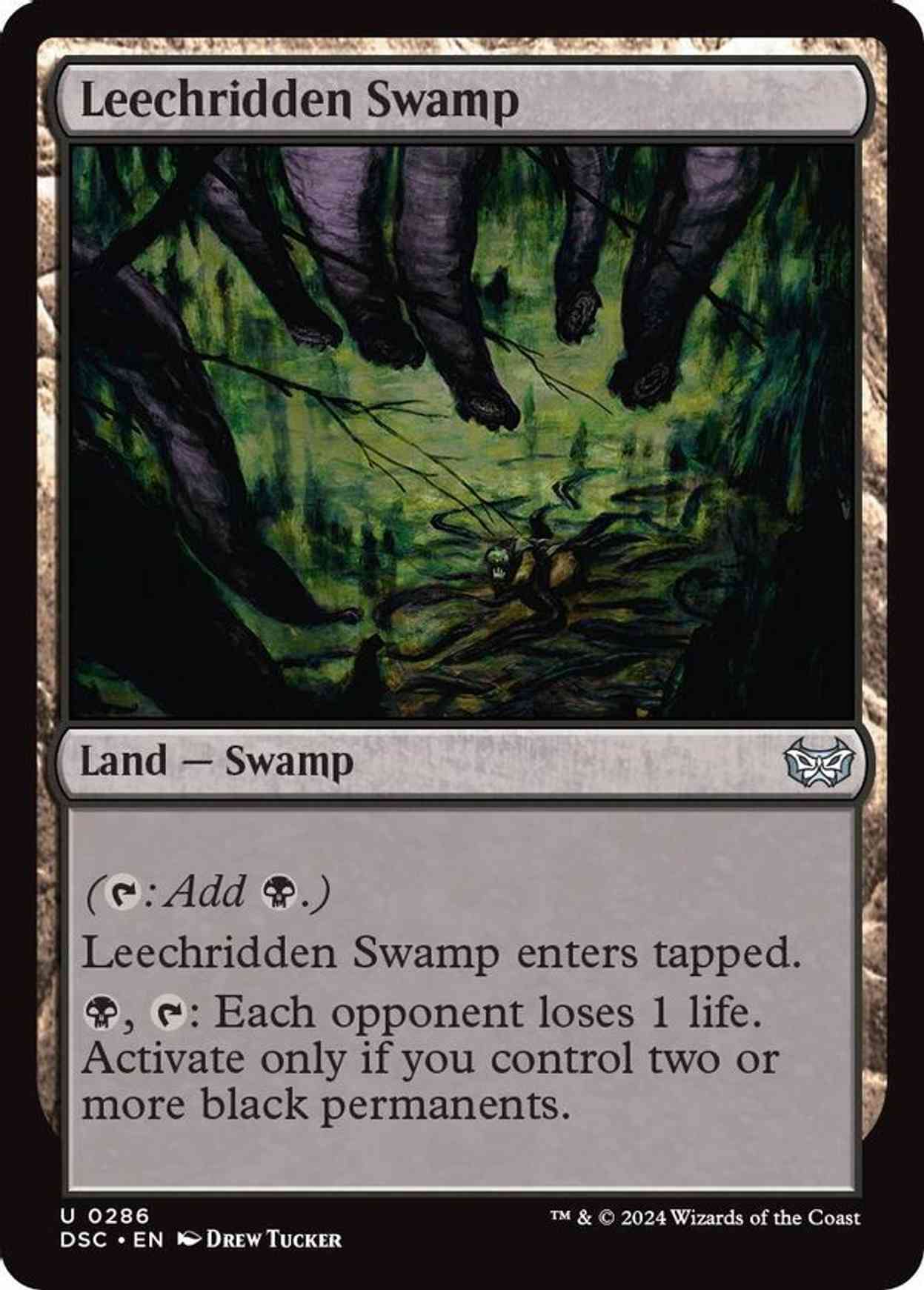 Leechridden Swamp magic card front