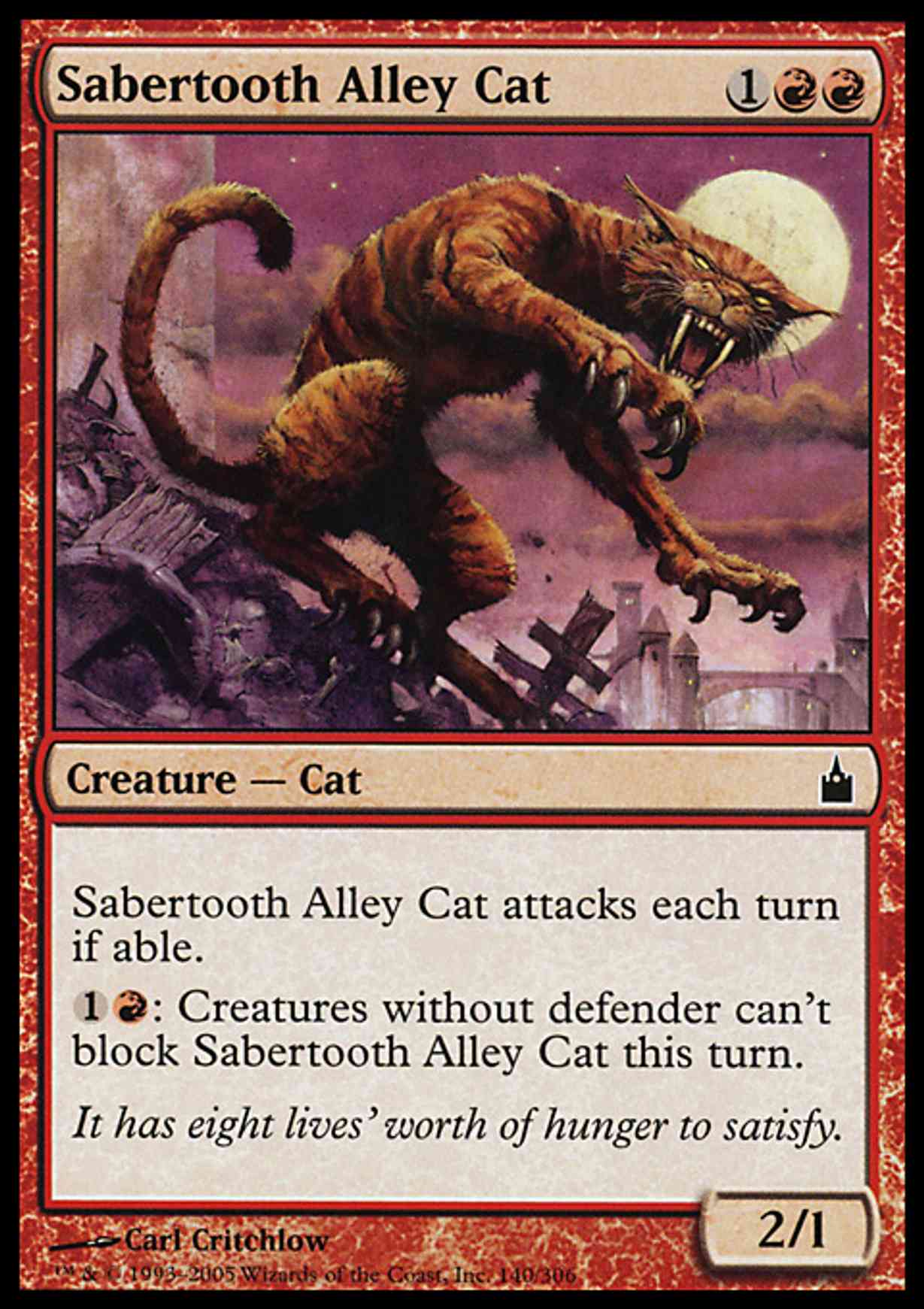 Sabertooth Alley Cat magic card front