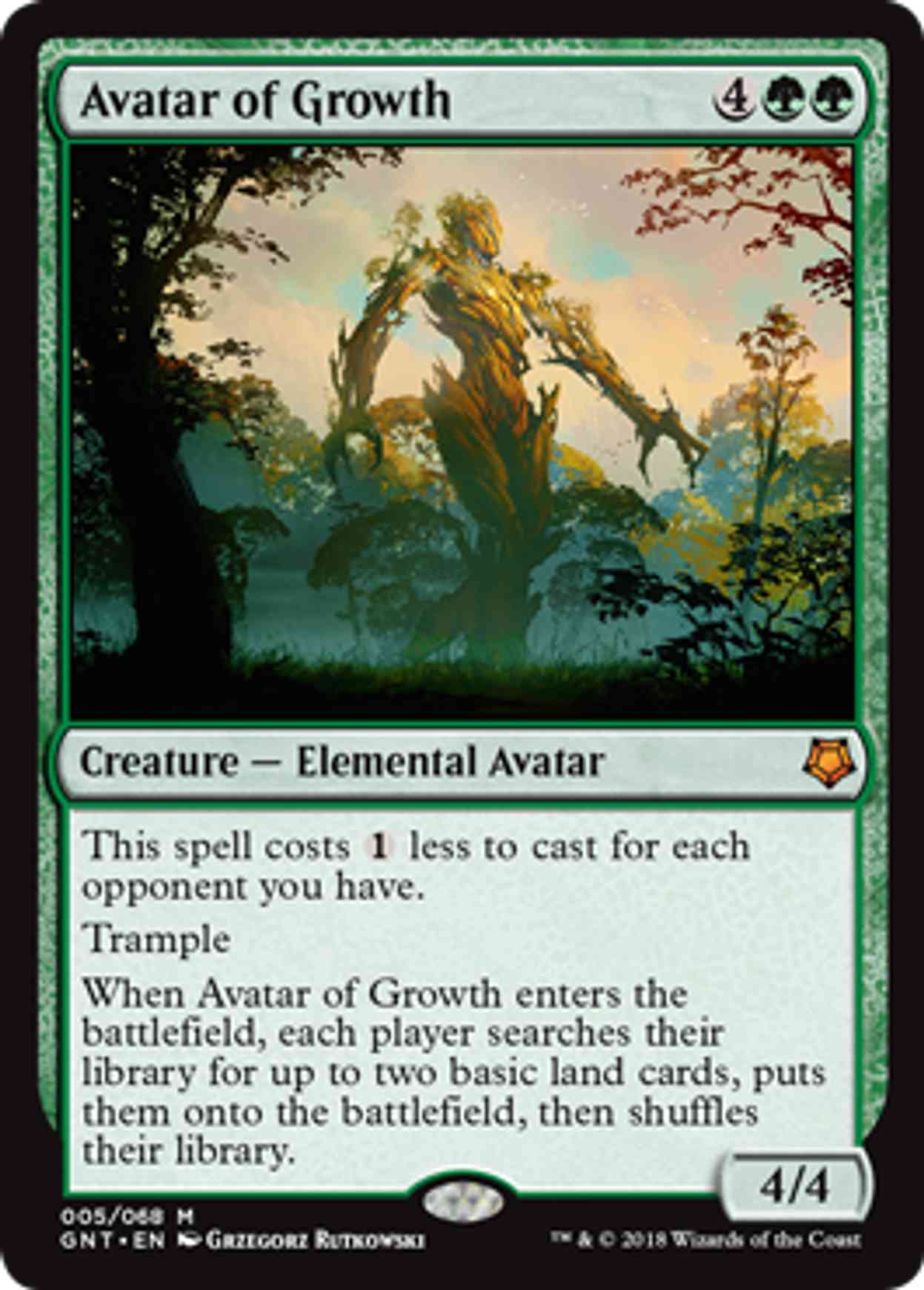 Avatar of Growth magic card front
