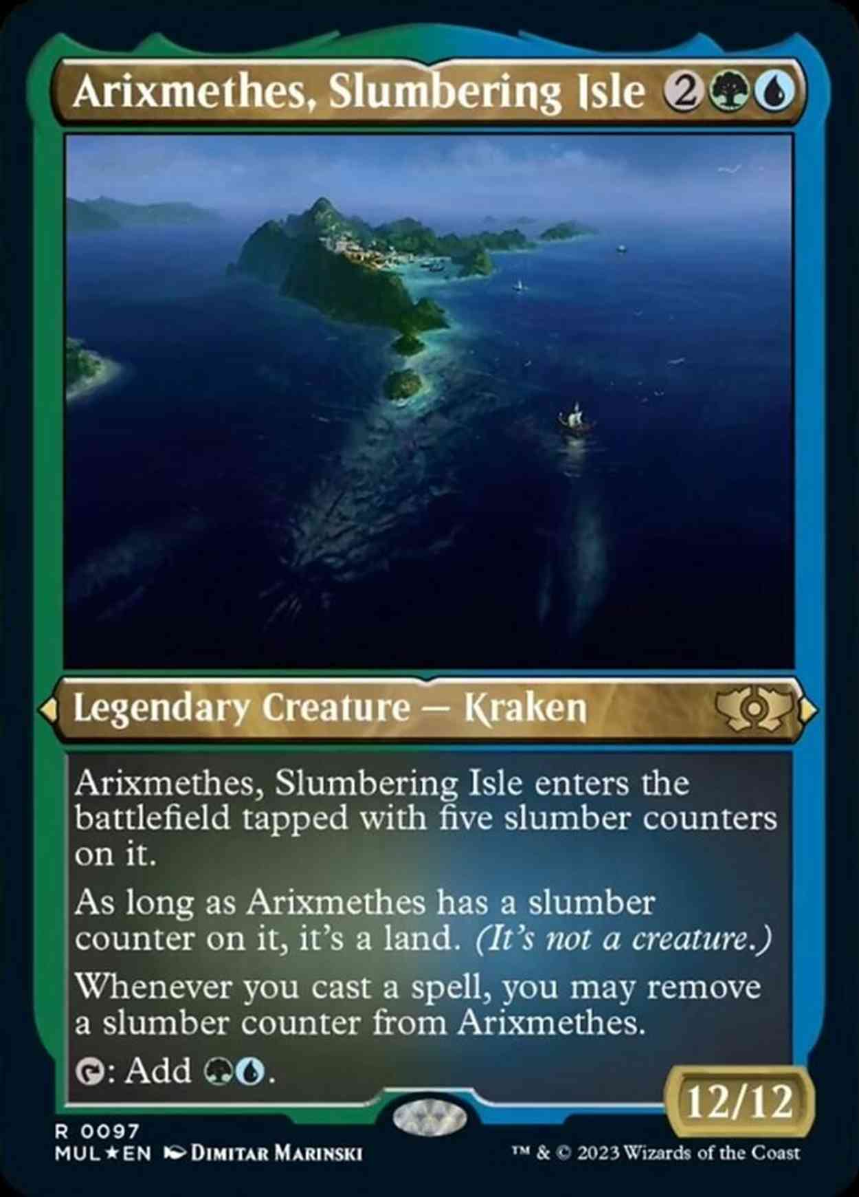 Arixmethes, Slumbering Isle (Foil Etched) magic card front