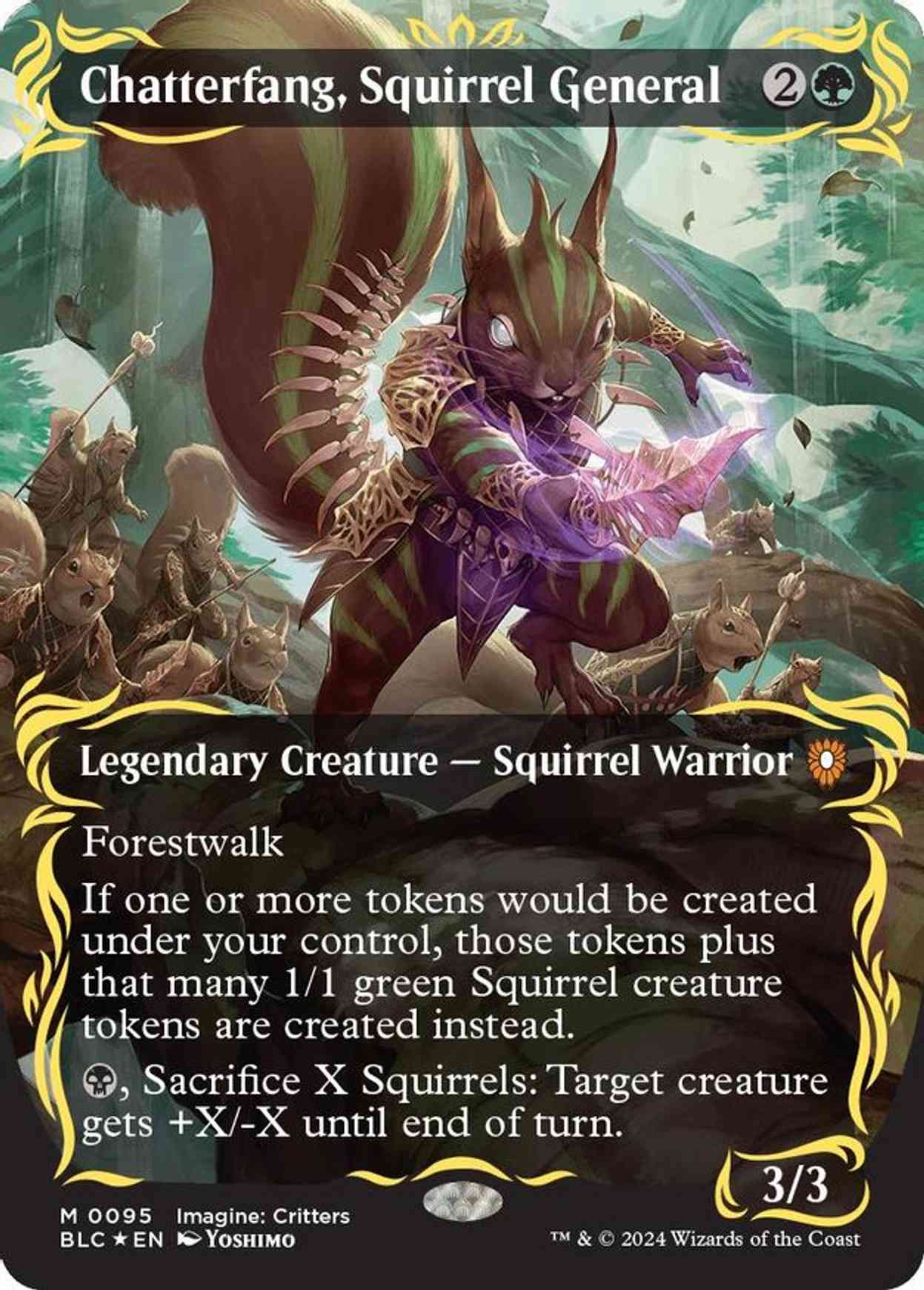 Chatterfang, Squirrel General (Borderless) (Raised Foil) magic card front