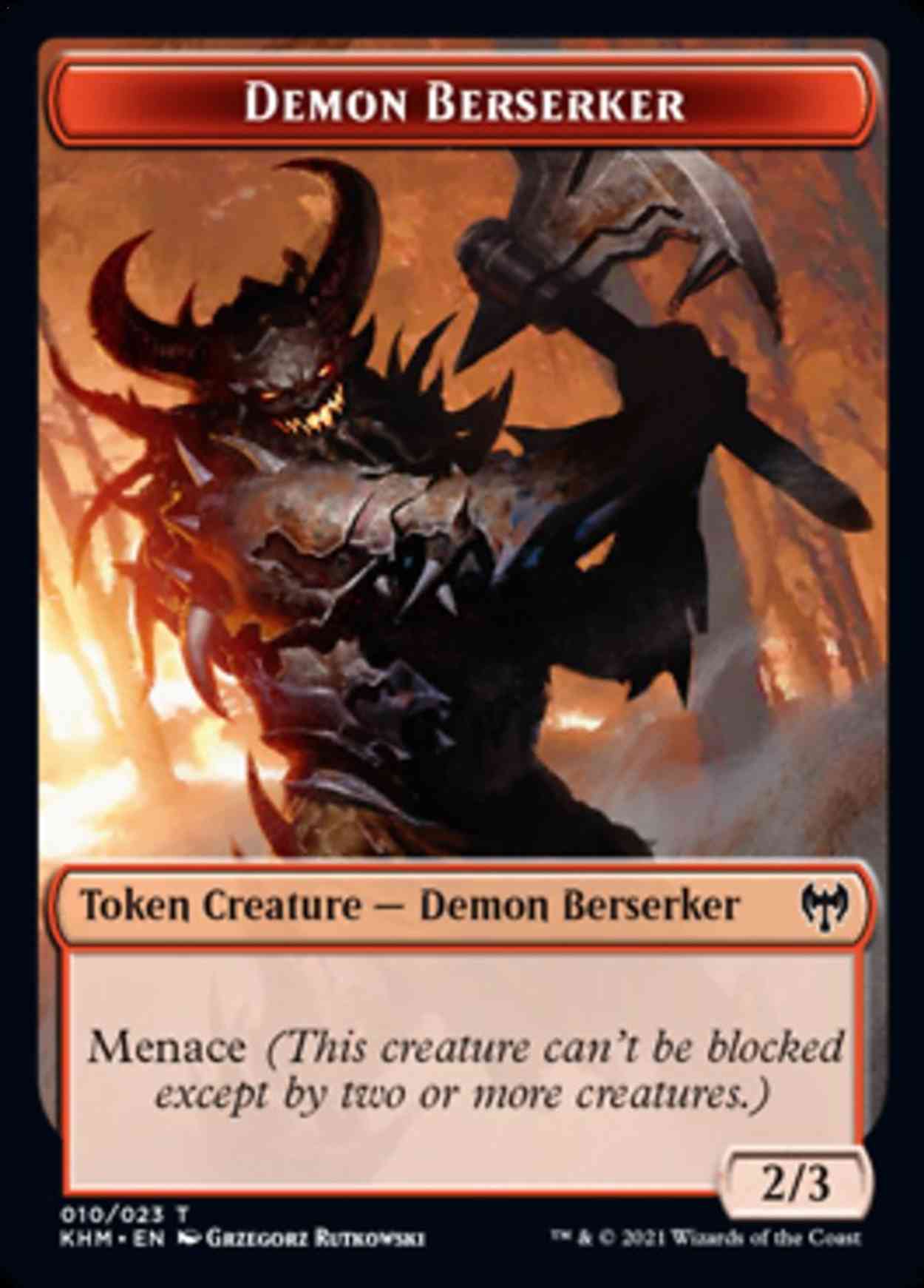 Demon Berserker Token magic card front