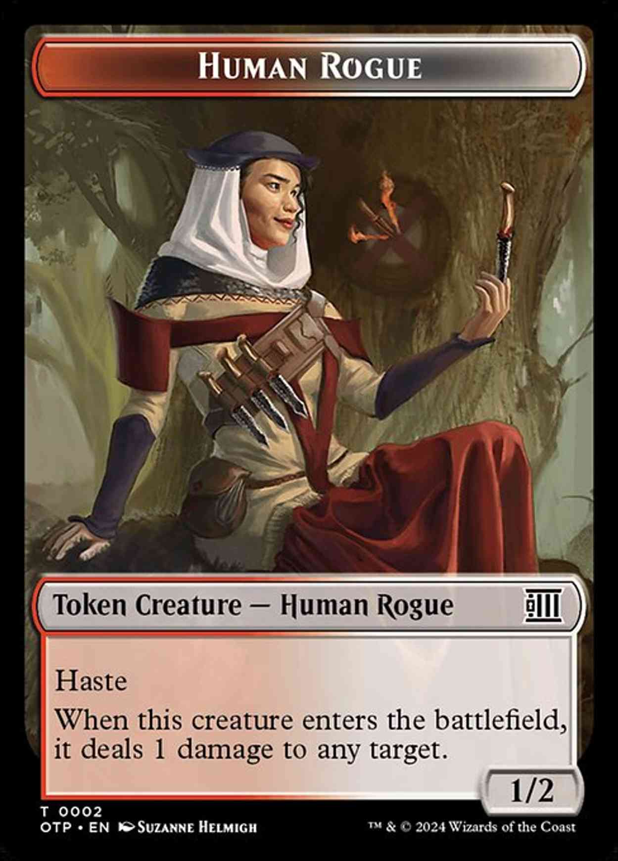 Human Rogue // Plot Double-Sided Token magic card front