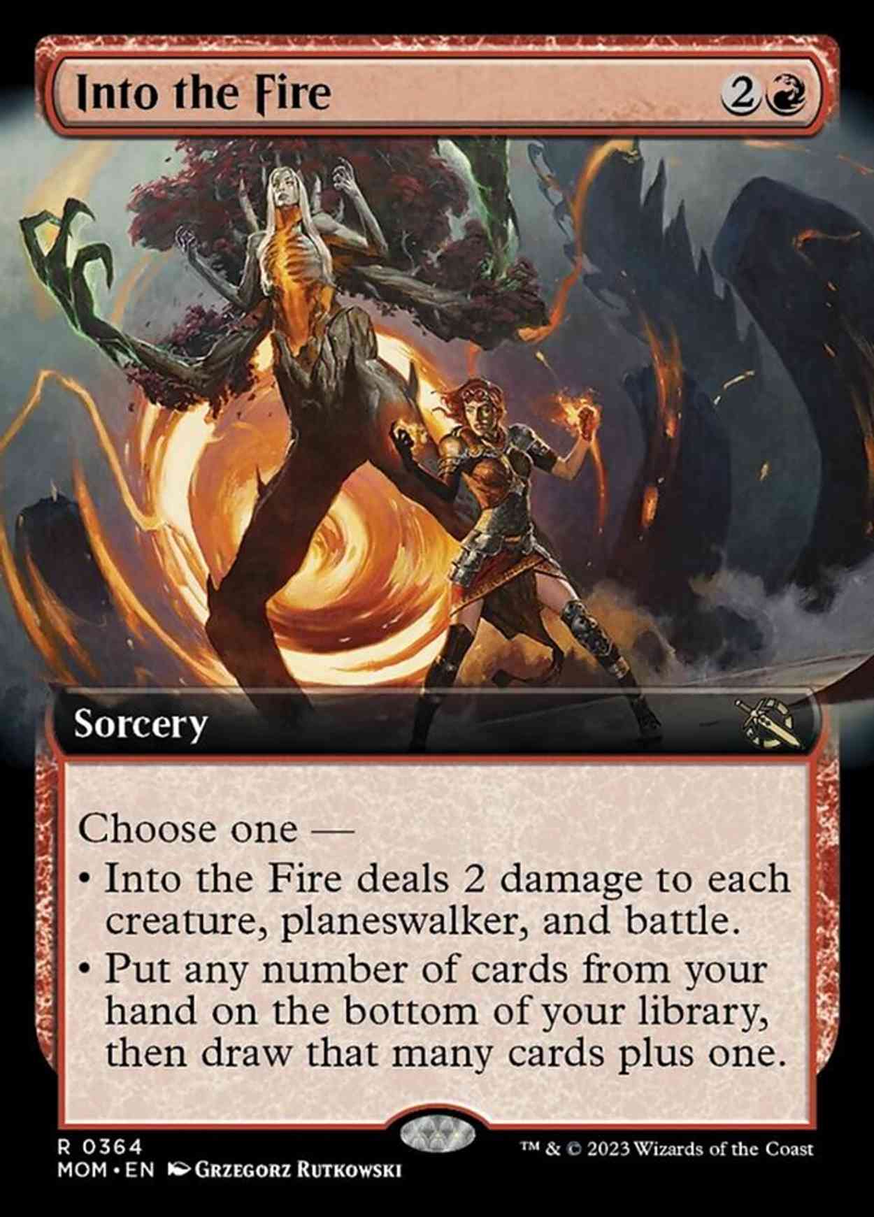 Into the Fire (Extended Art) magic card front
