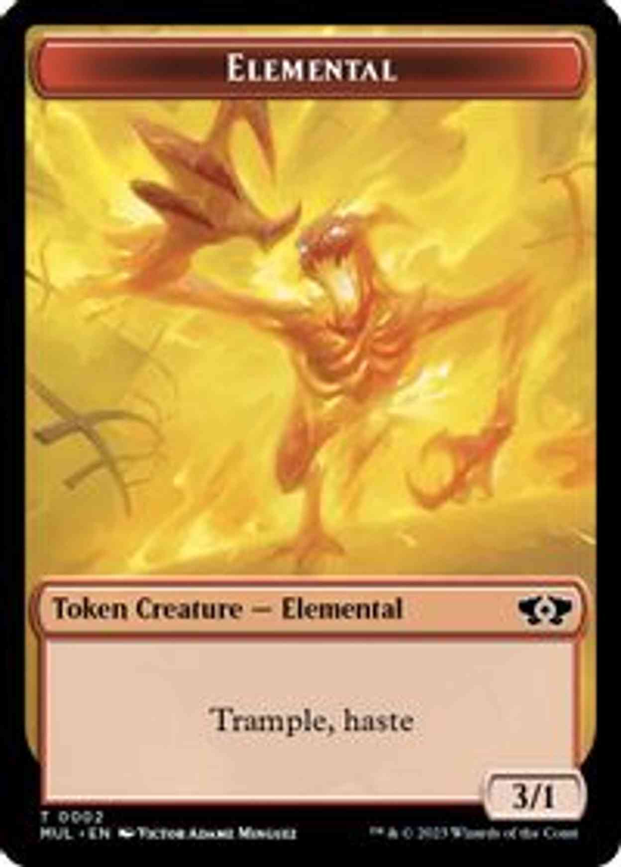 Elemental (0002) // Emblem — Teferi Akosa of Zhalfir Double-Sided Token magic card front