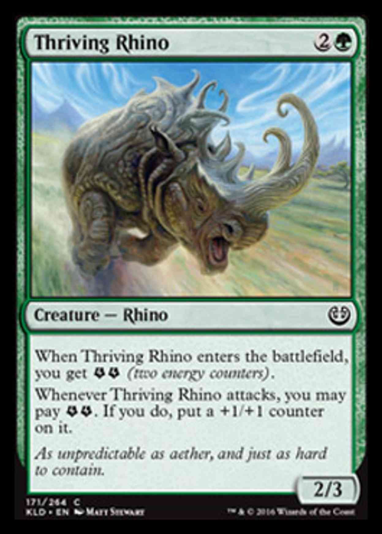 Thriving Rhino magic card front