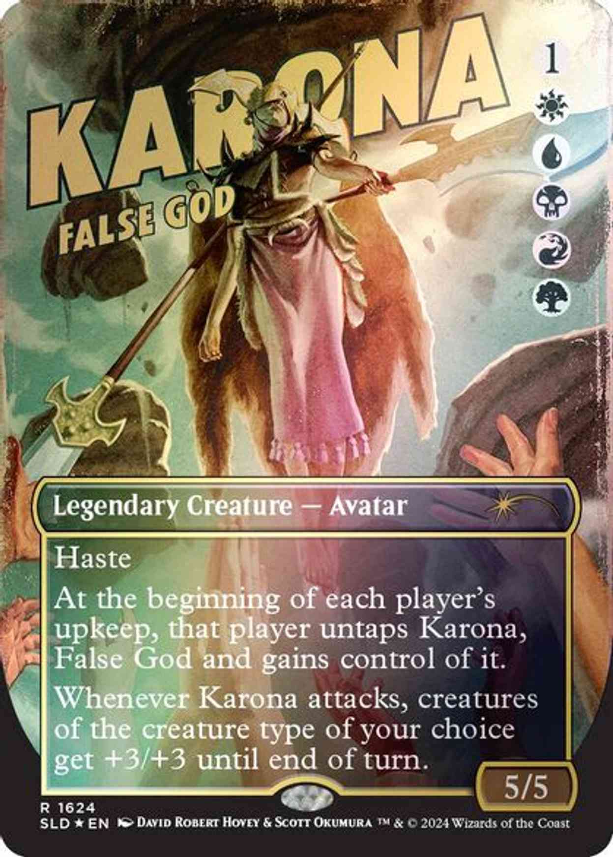 Karona, False God (Rainbow Foil) magic card front