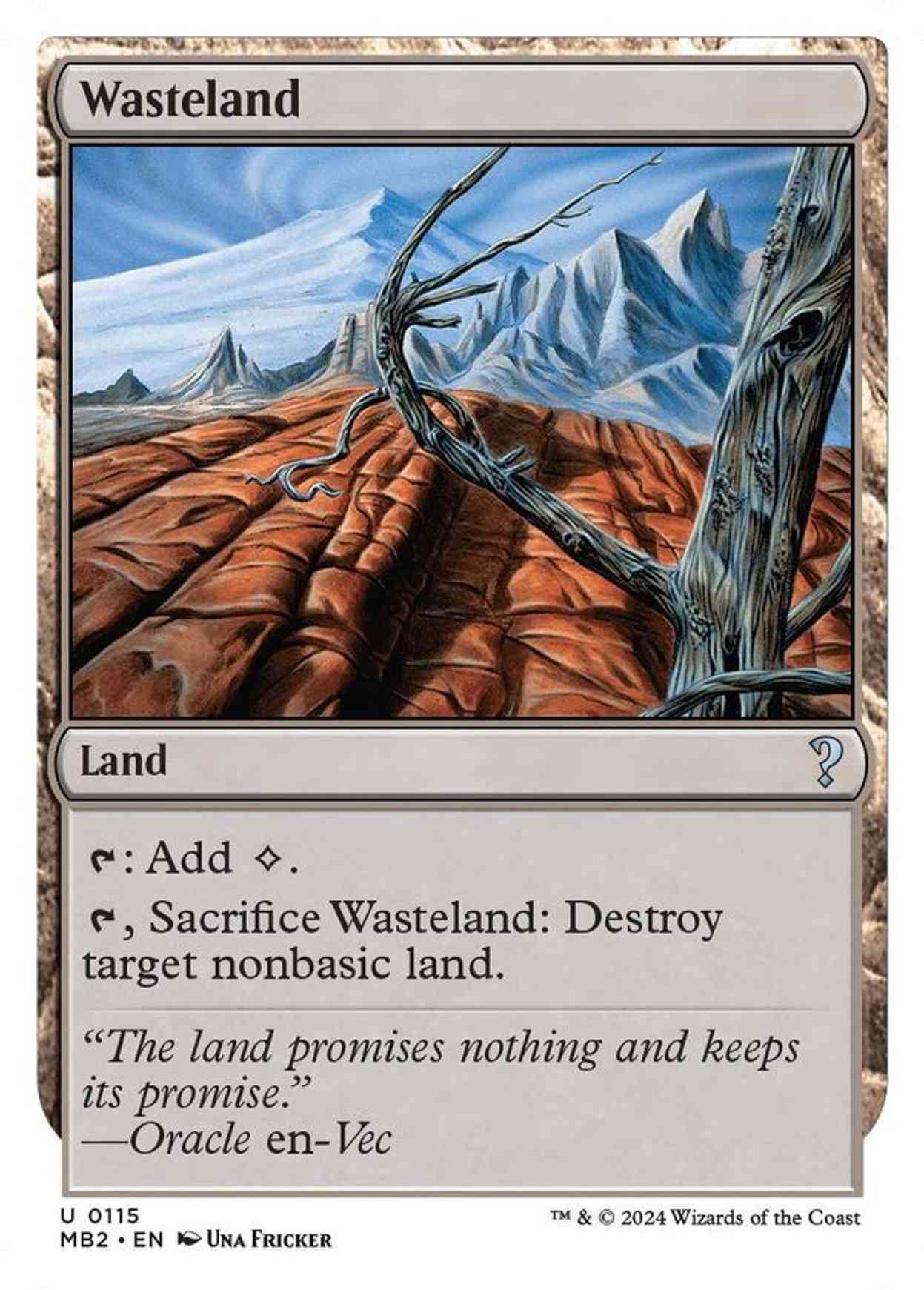 Wasteland (White Border) magic card front