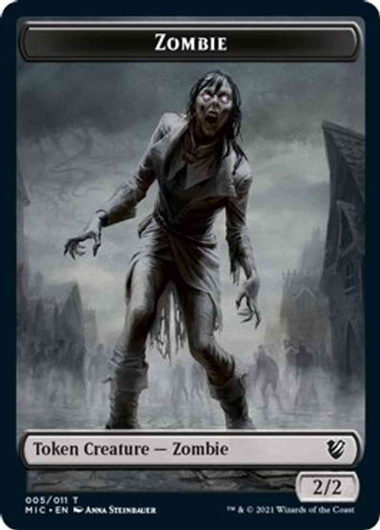 Zombie (005 MIC) // Zombie (005 MID) Double-sided Token magic card front