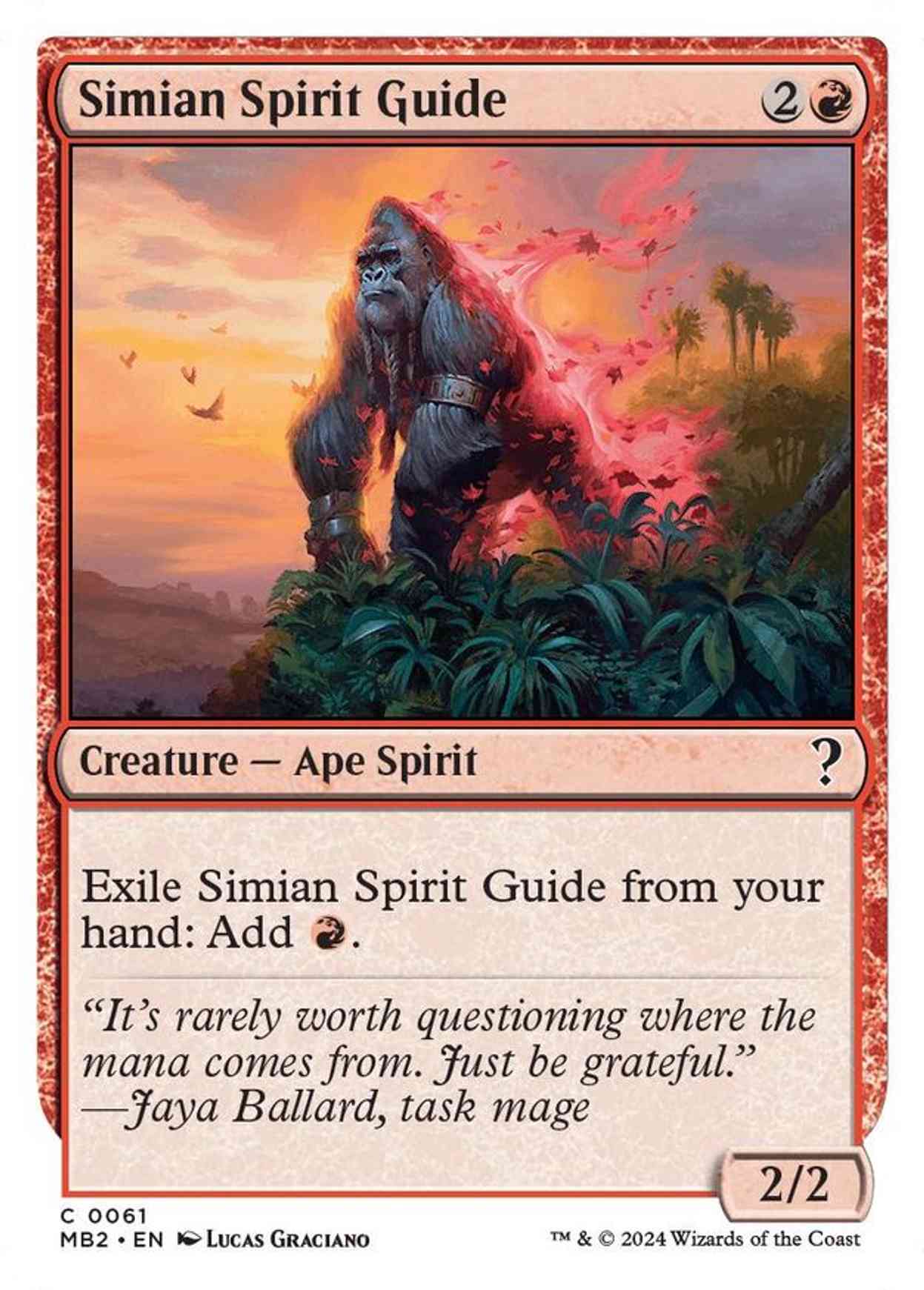 Simian Spirit Guide (White Border) magic card front