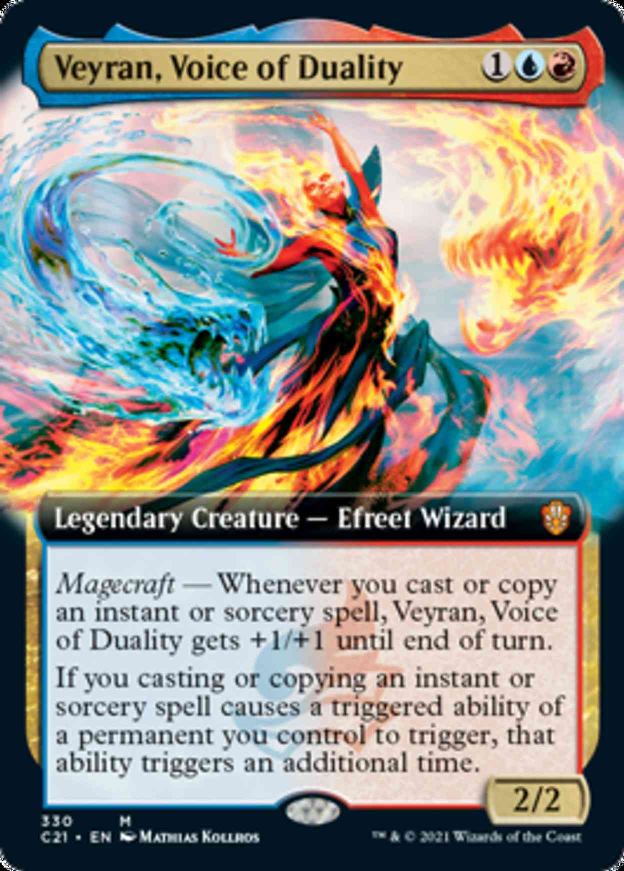 Veyran, Voice of Duality (Extended Art) magic card front