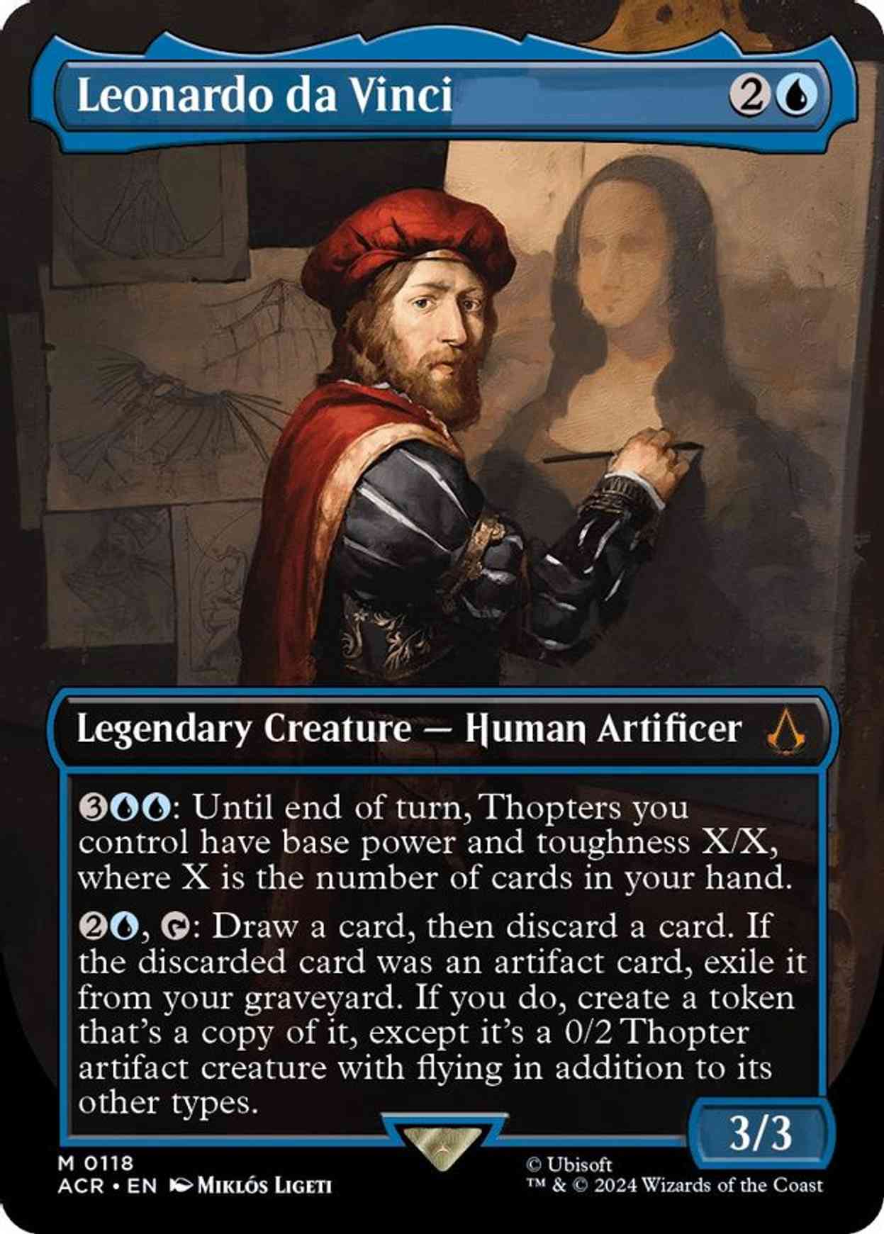 Leonardo da Vinci (Borderless) magic card front