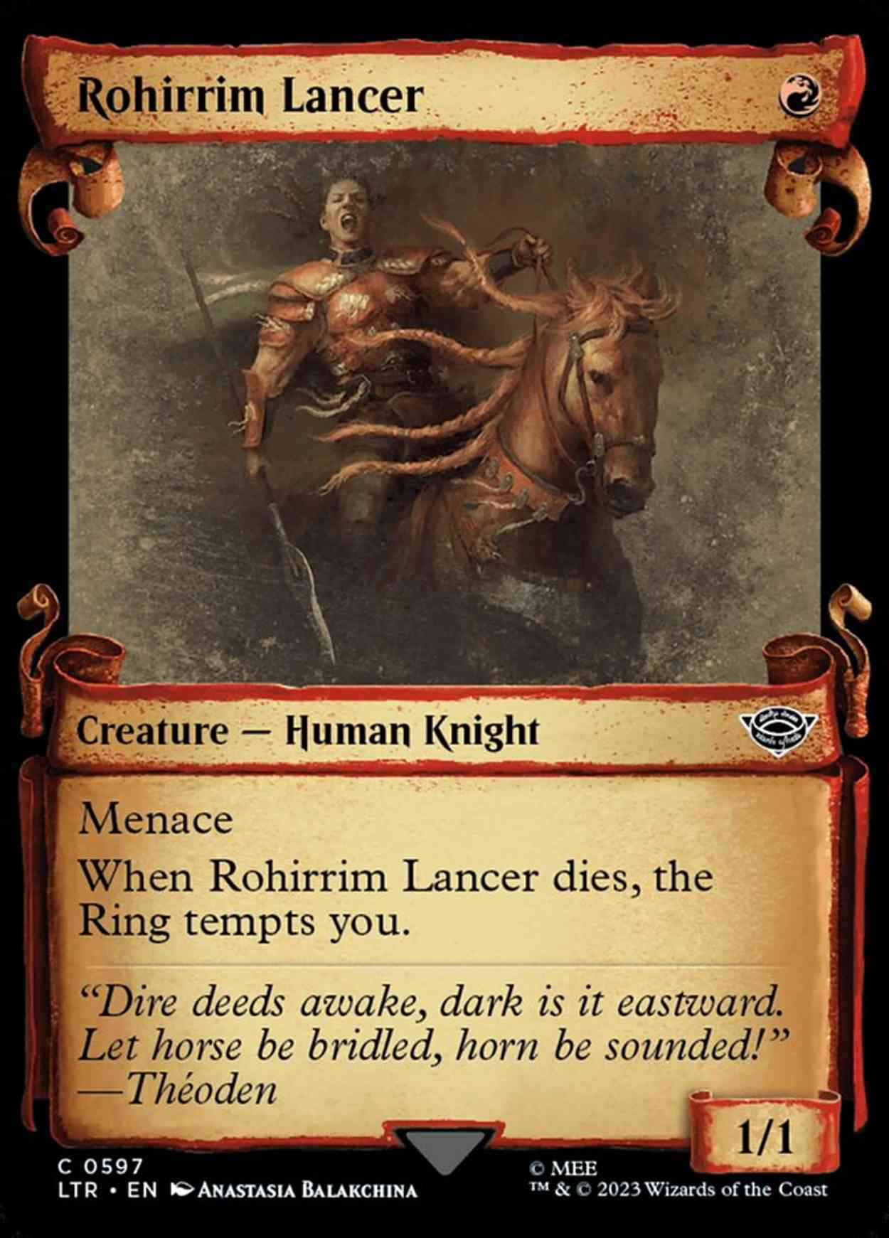 Rohirrim Lancer (Showcase Scrolls) magic card front