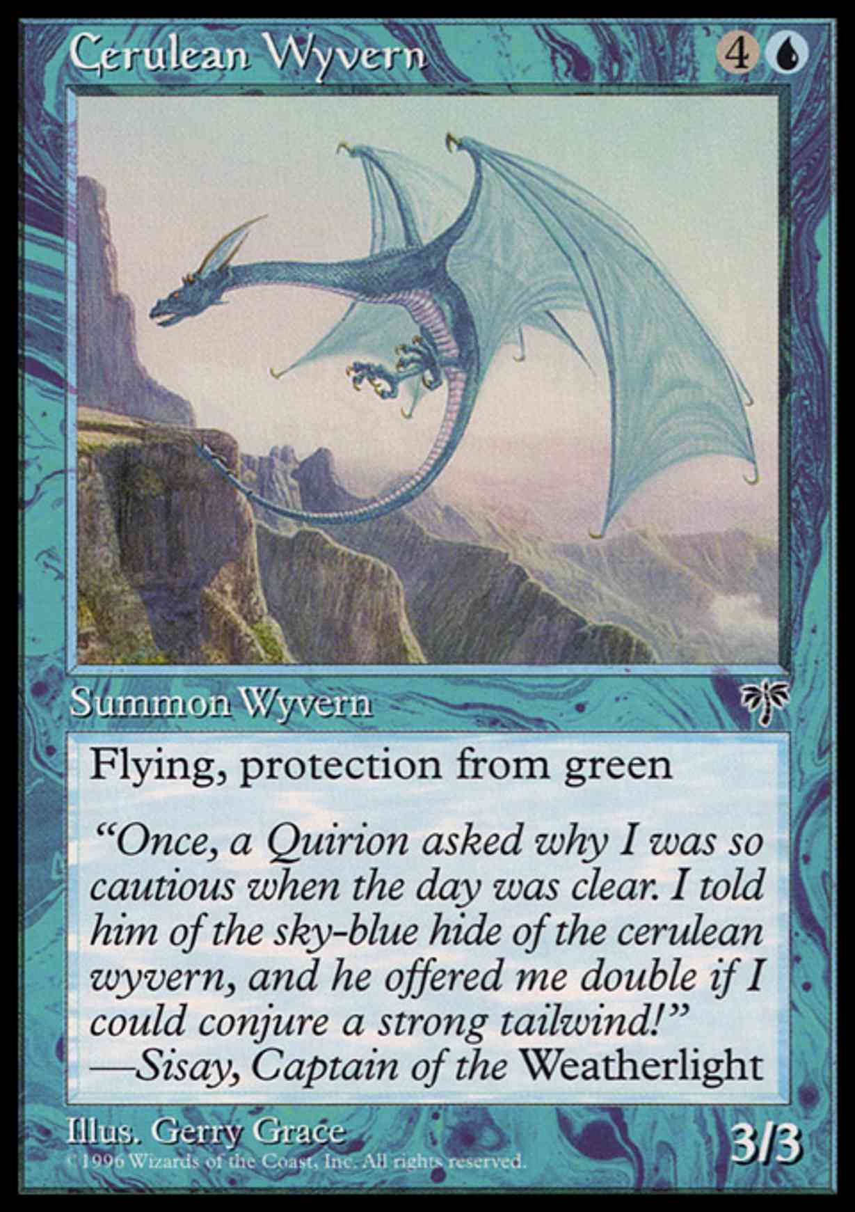 Cerulean Wyvern magic card front