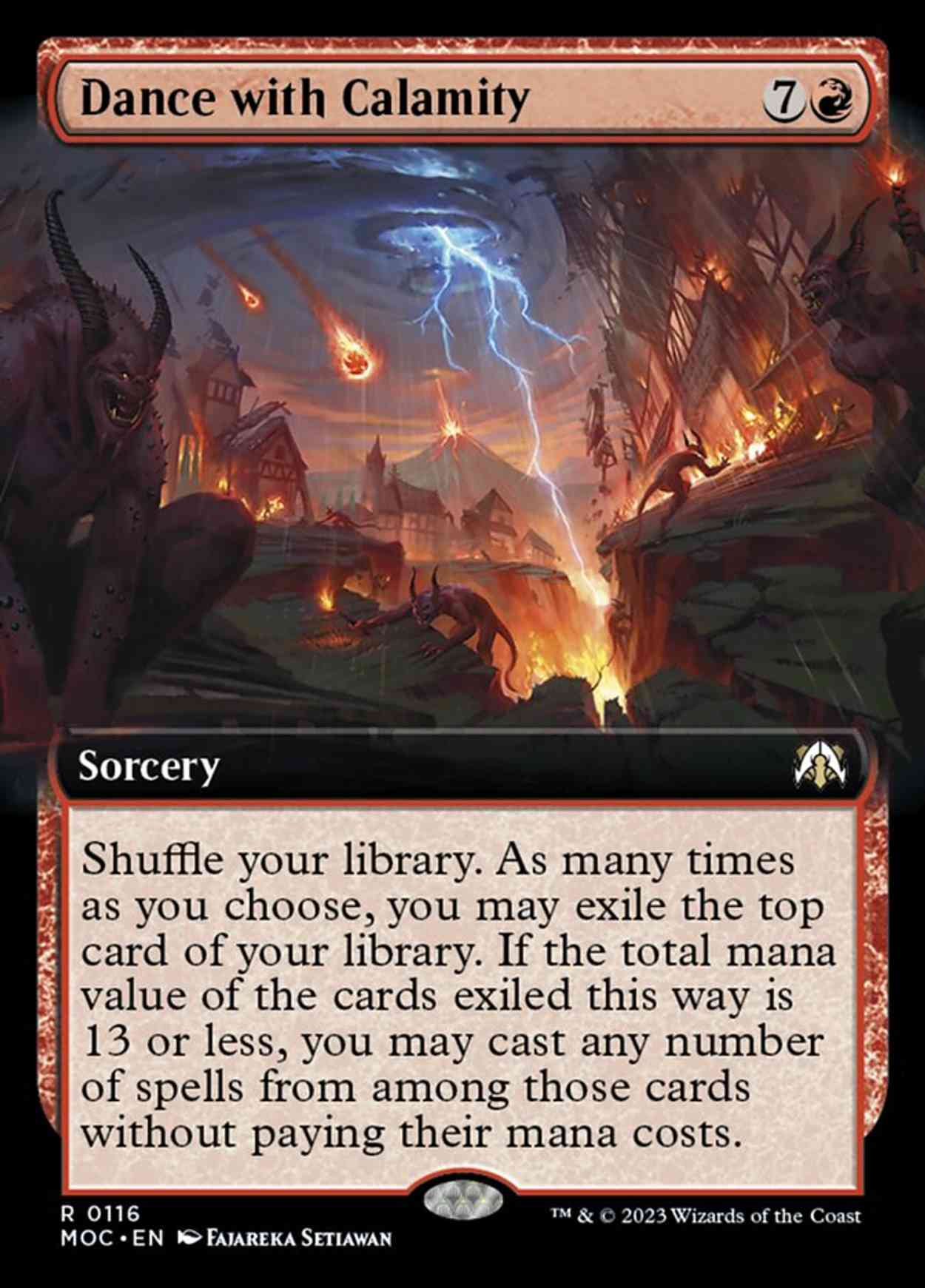 Dance with Calamity (Extended Art) magic card front