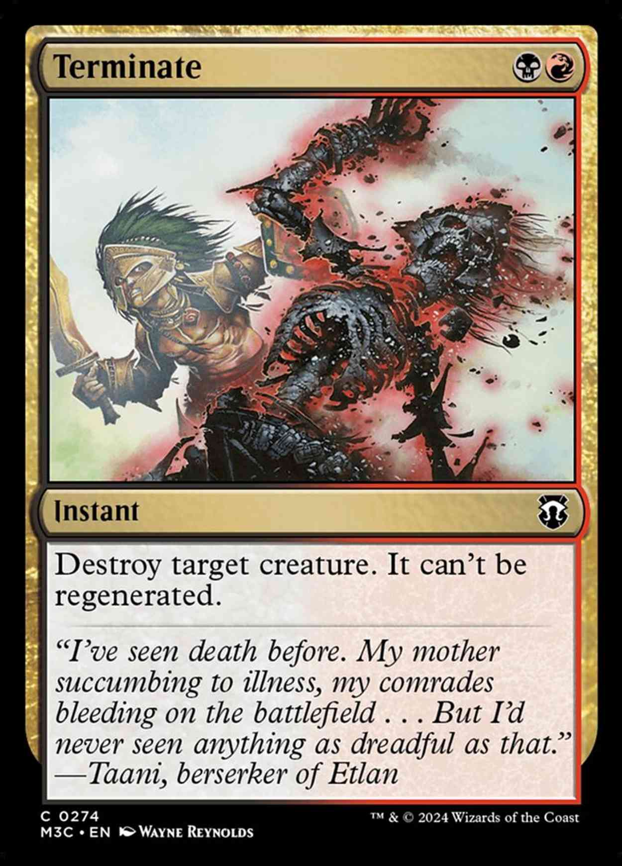 Terminate magic card front