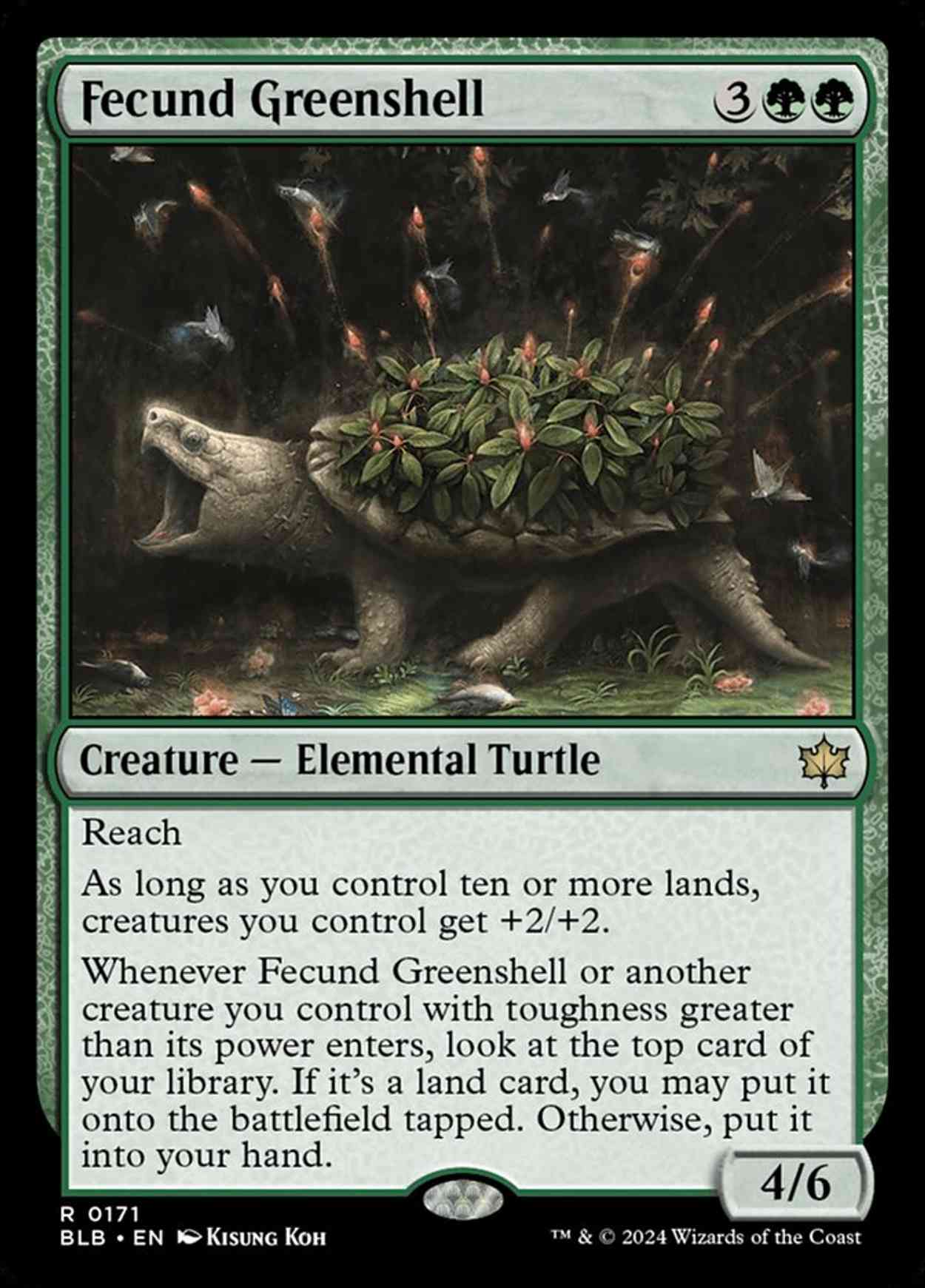 Fecund Greenshell magic card front