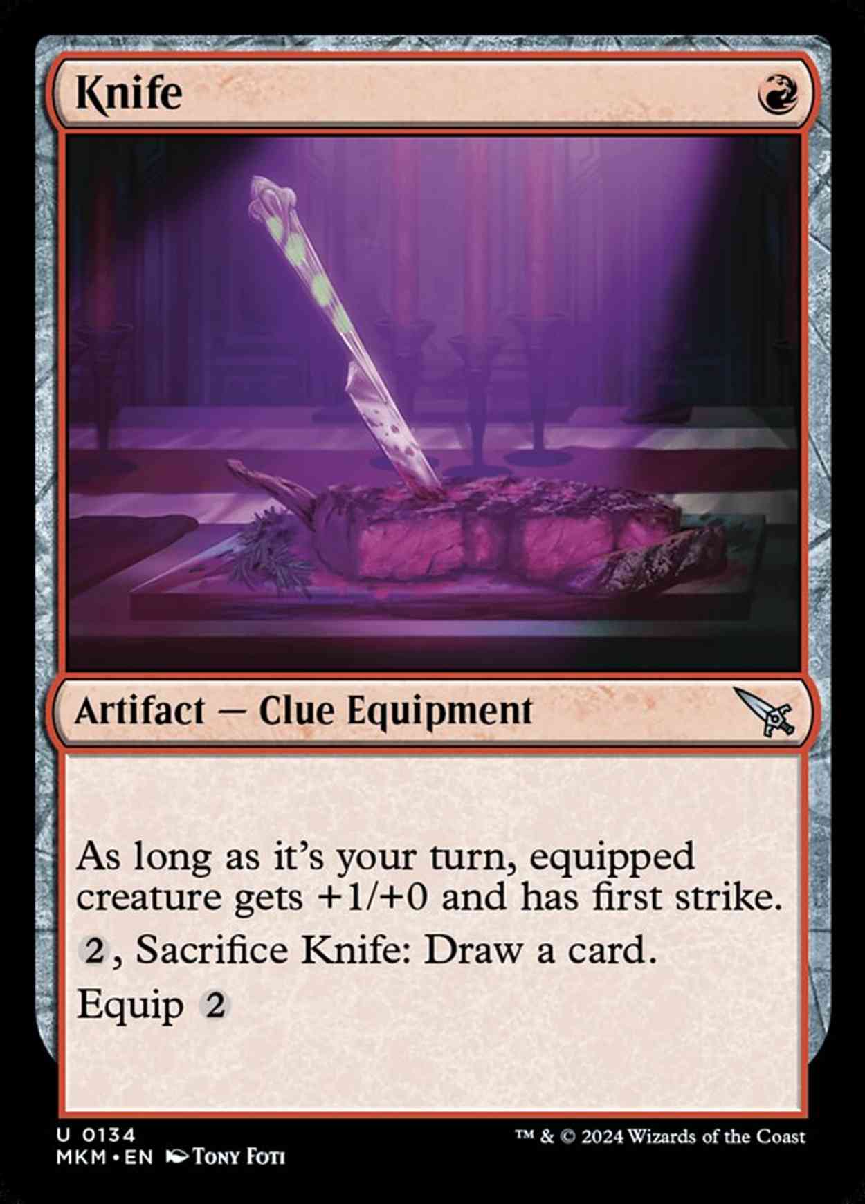 Knife magic card front