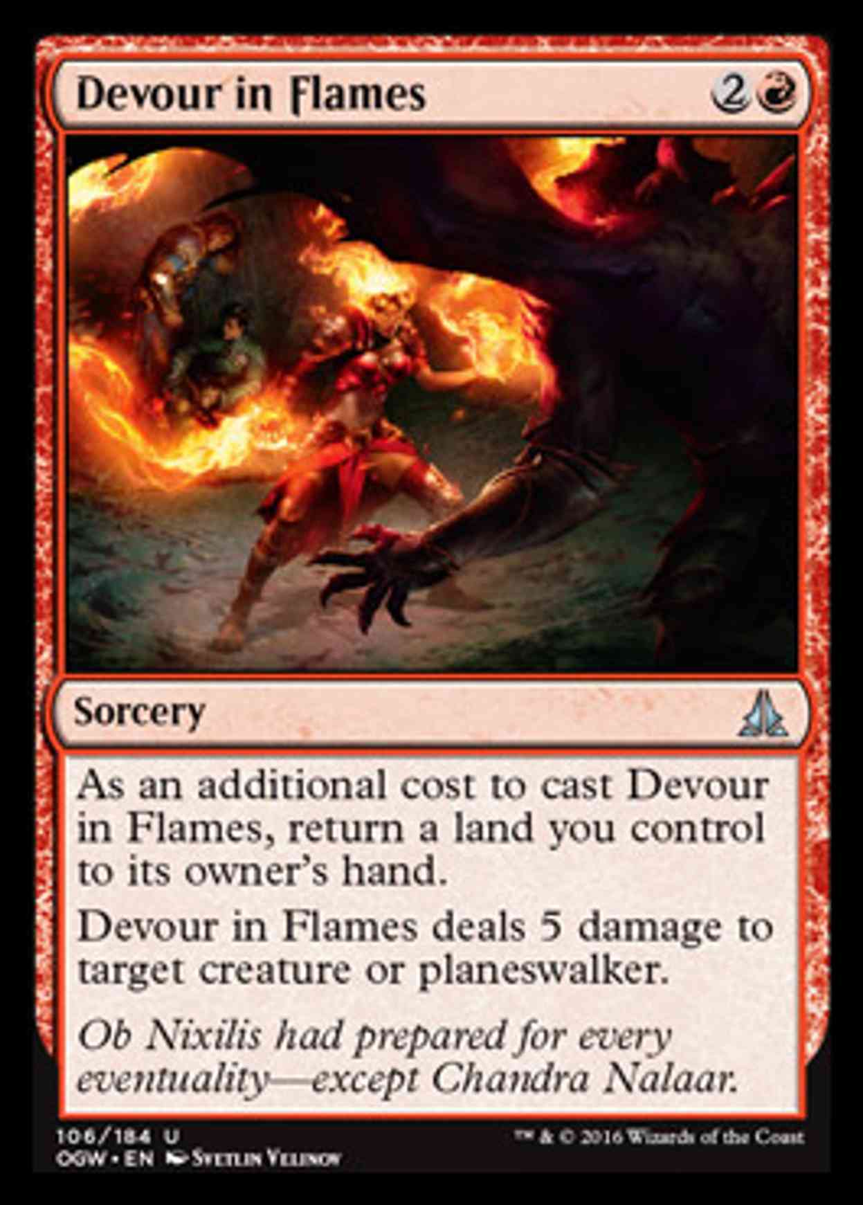Devour in Flames magic card front