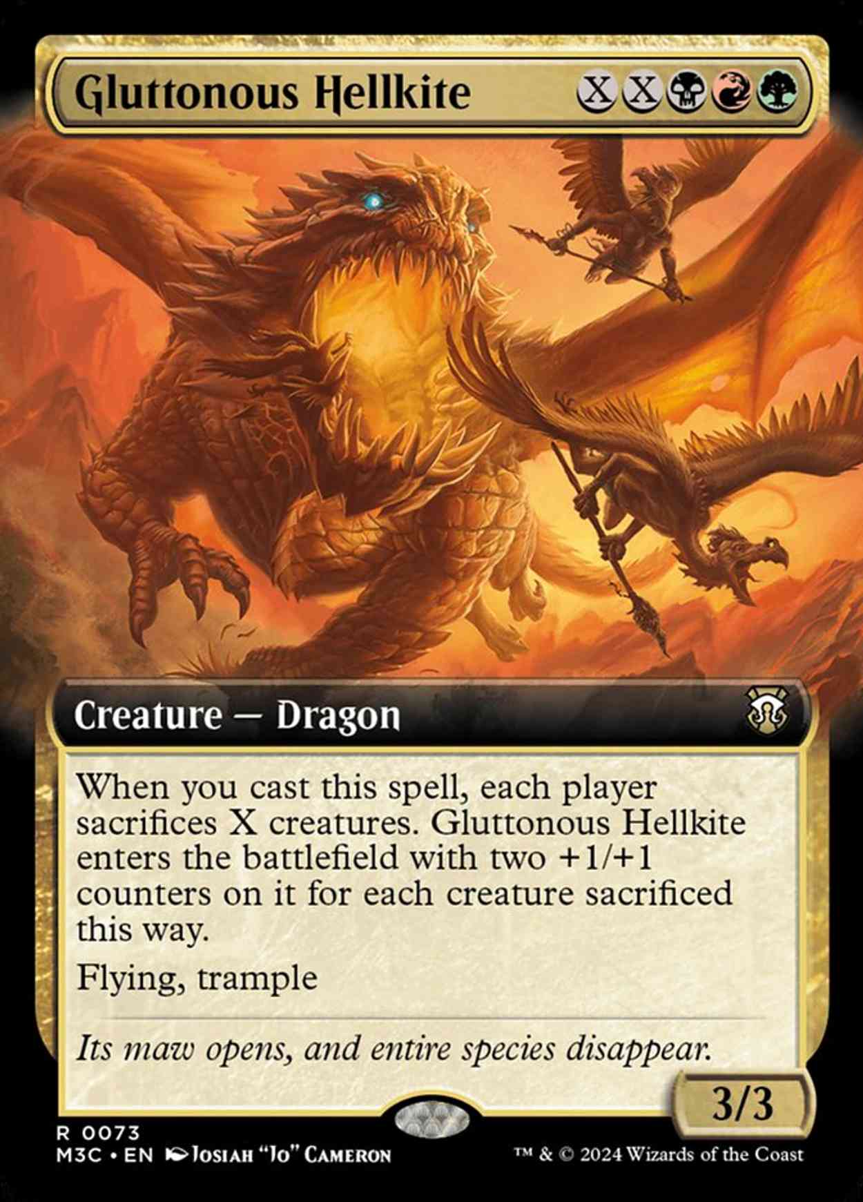 Gluttonous Hellkite (Extended Art) magic card front