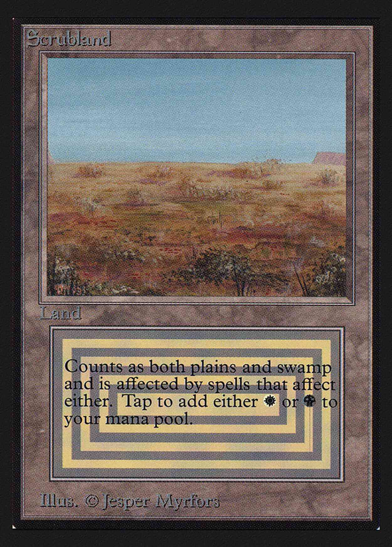 Scrubland (IE) magic card front