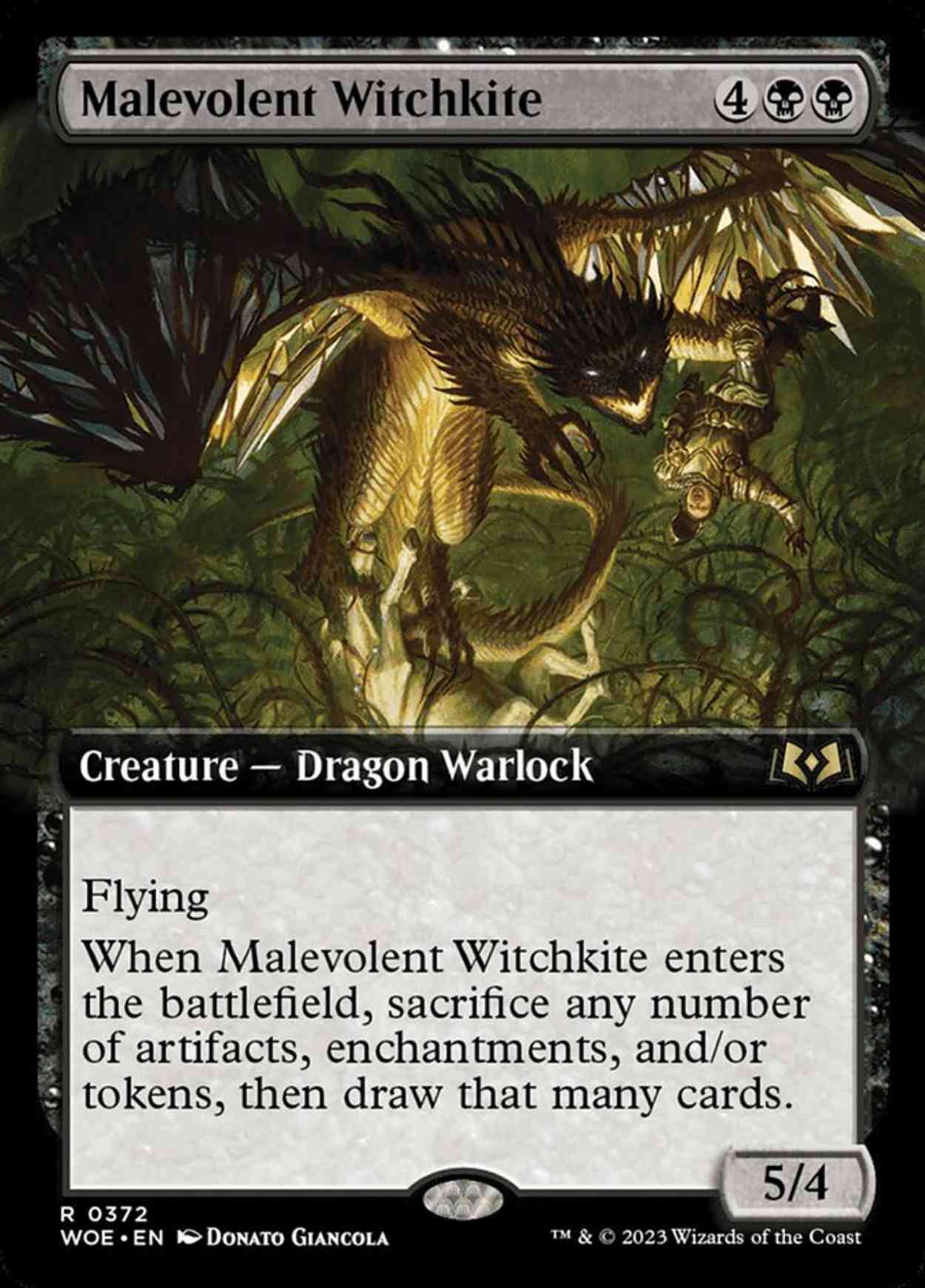 Malevolent Witchkite (Extended Art) magic card front