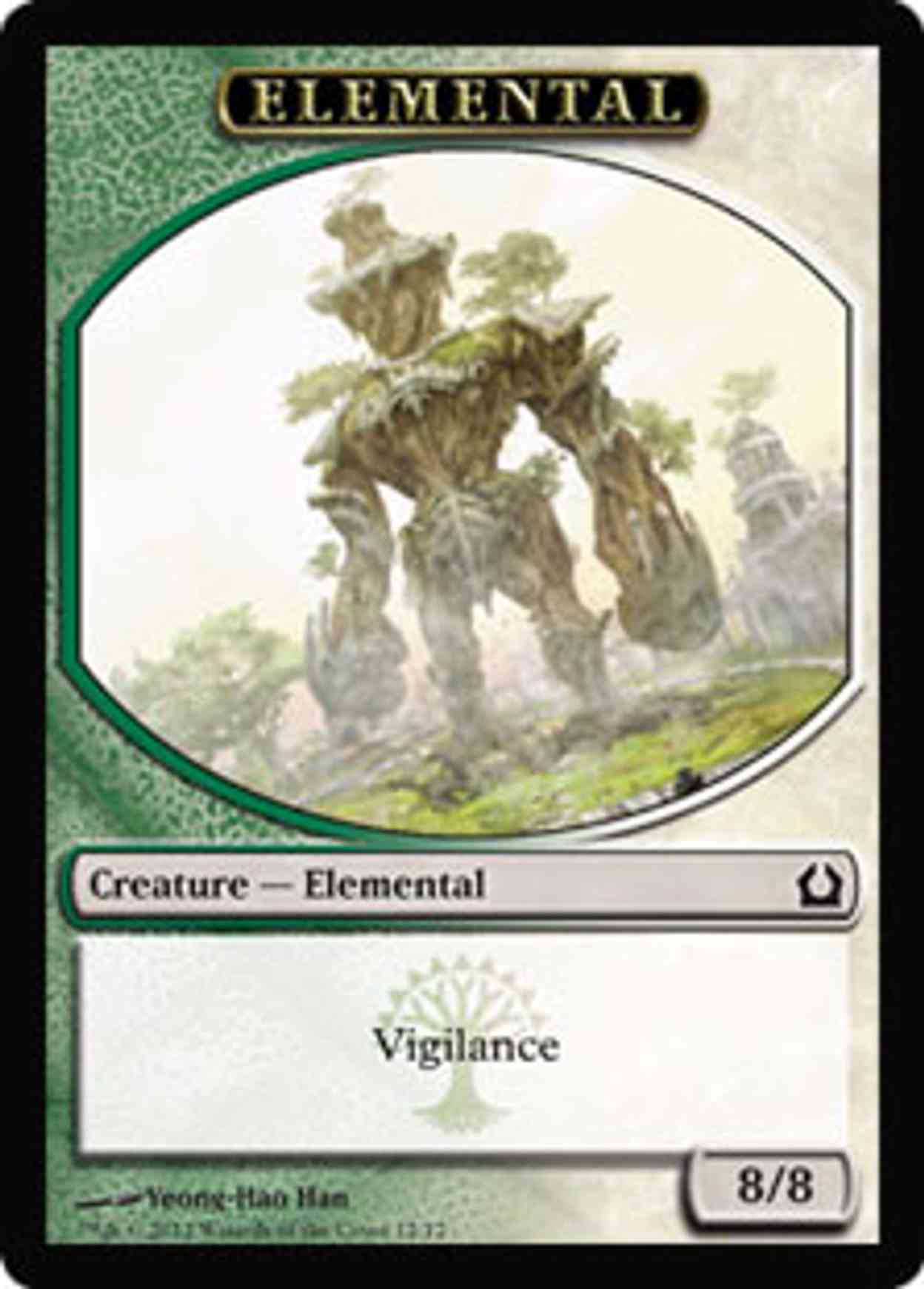 Elemental Token (Green/White) magic card front