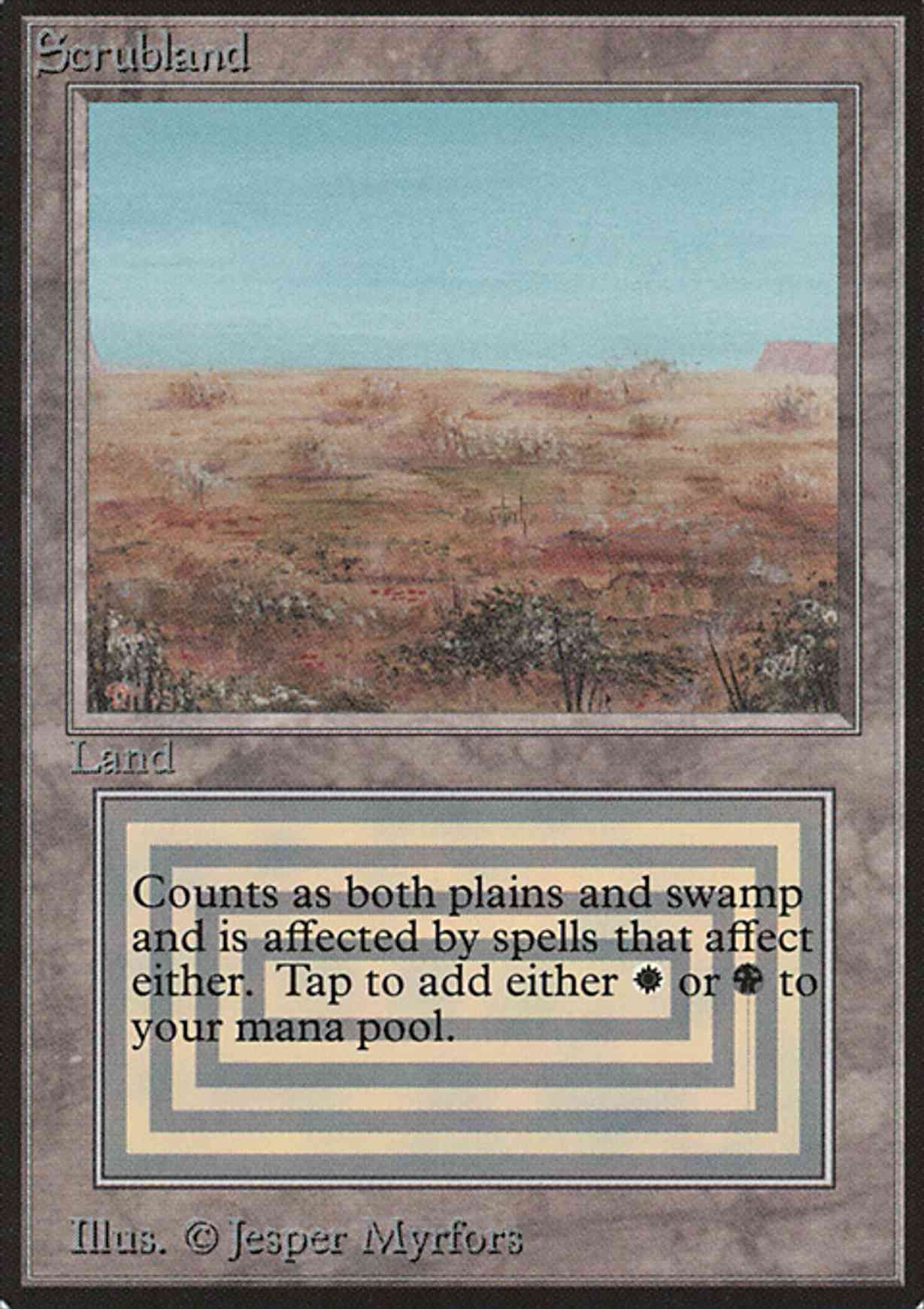 Scrubland magic card front