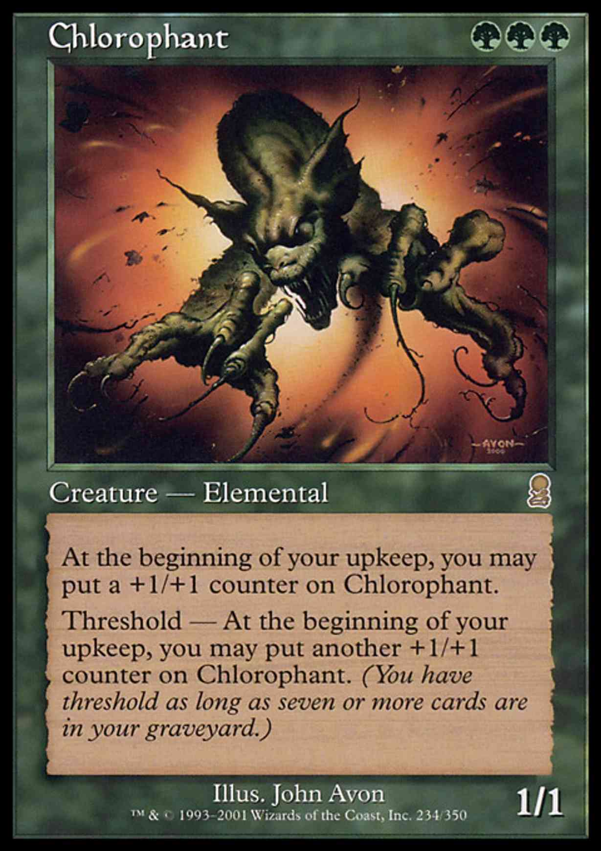 Chlorophant magic card front