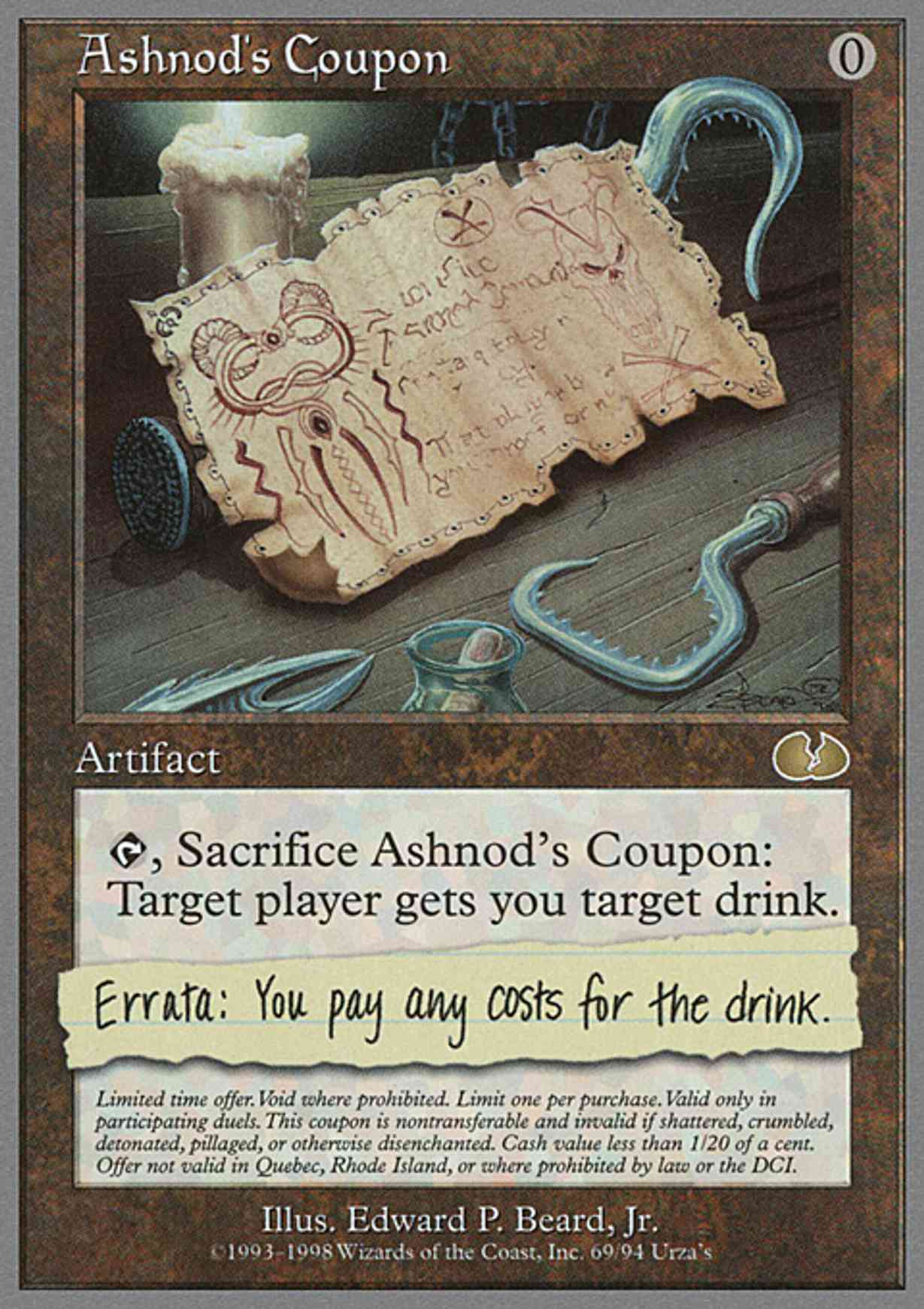 Ashnod's Coupon magic card front