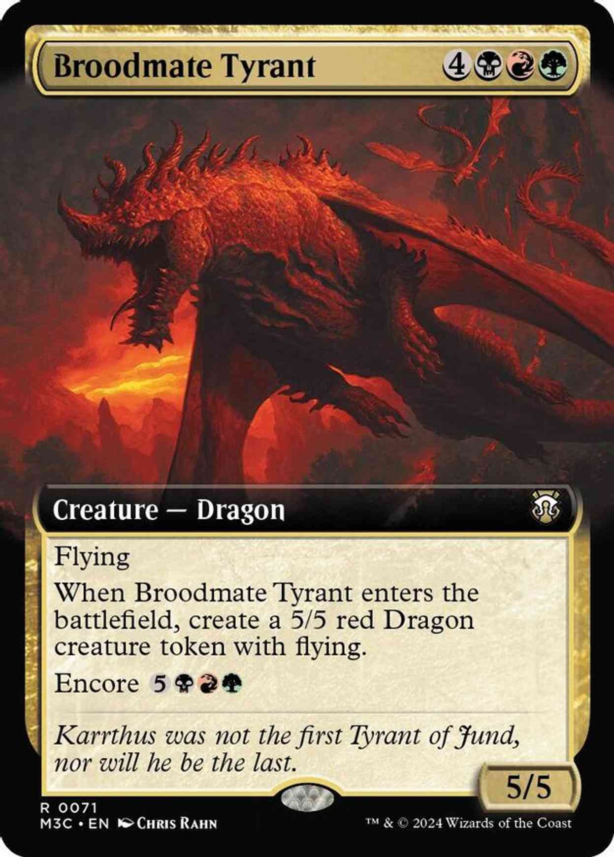 Broodmate Tyrant (Extended Art) (Ripple Foil) magic card front