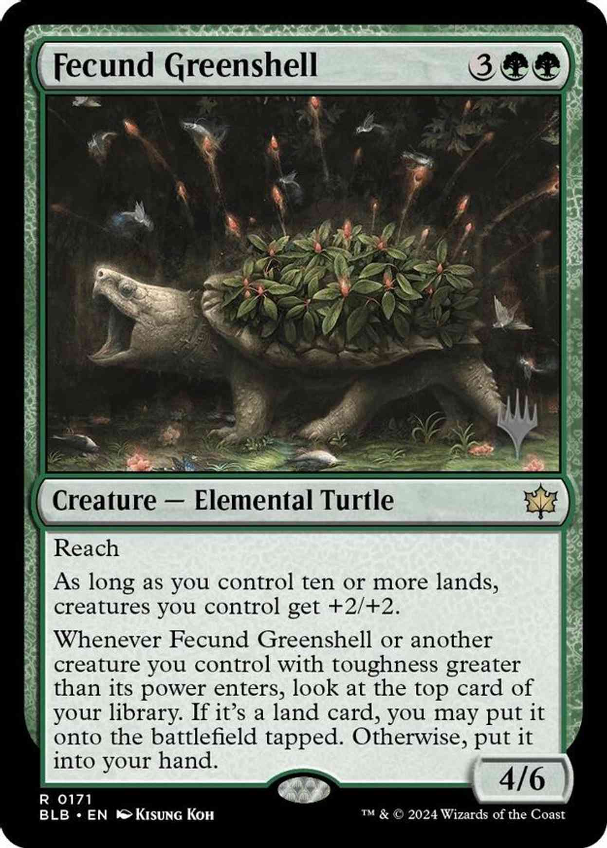 Fecund Greenshell magic card front