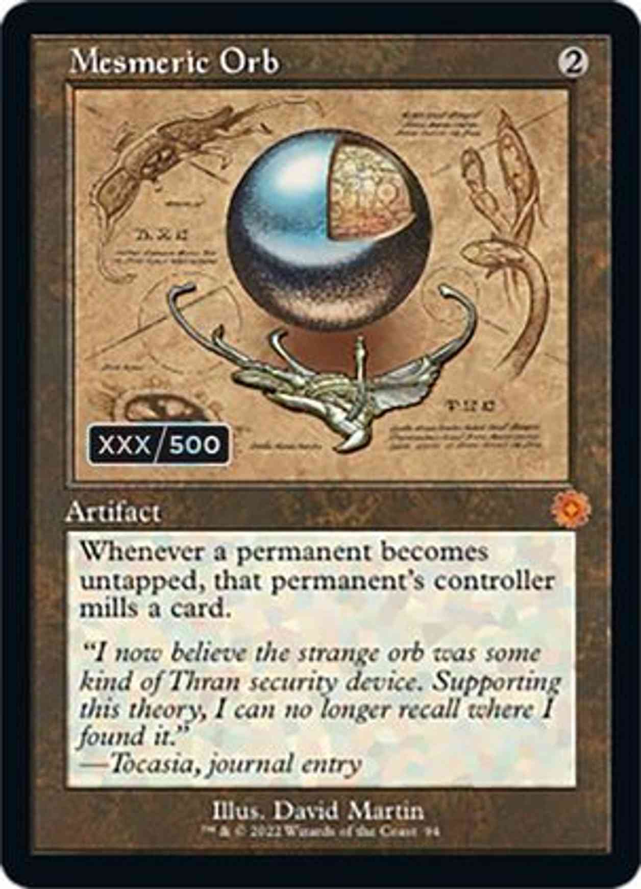 Mesmeric Orb (Schematic) (Serial Numbered) magic card front