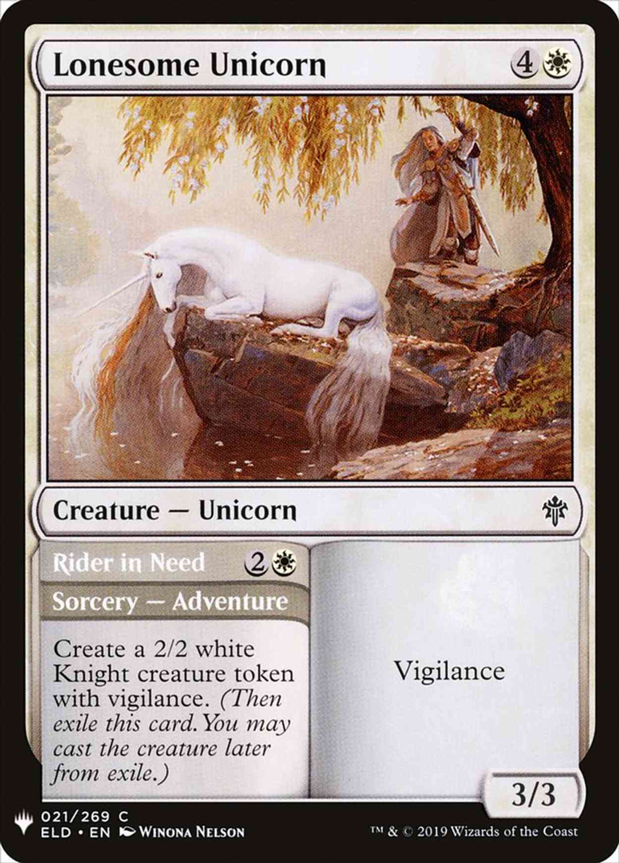 Lonesome Unicorn magic card front