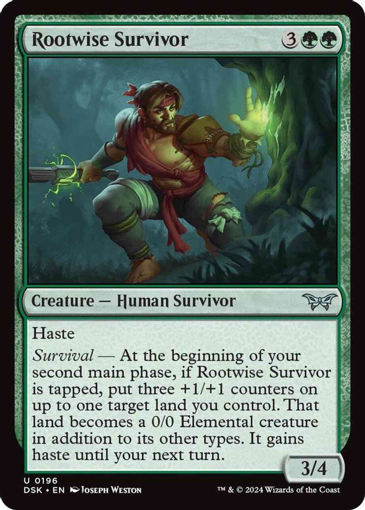 Rootwise Survivor magic card front
