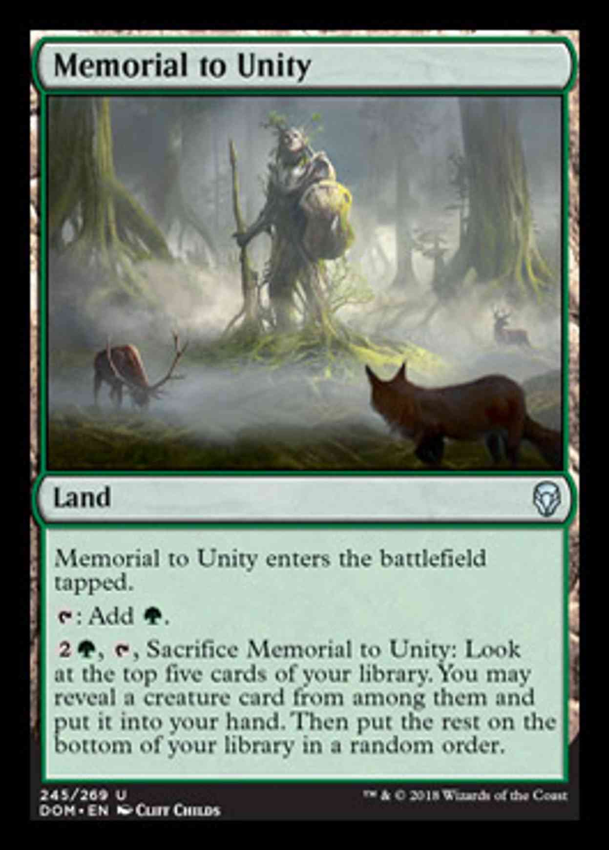 Memorial to Unity magic card front