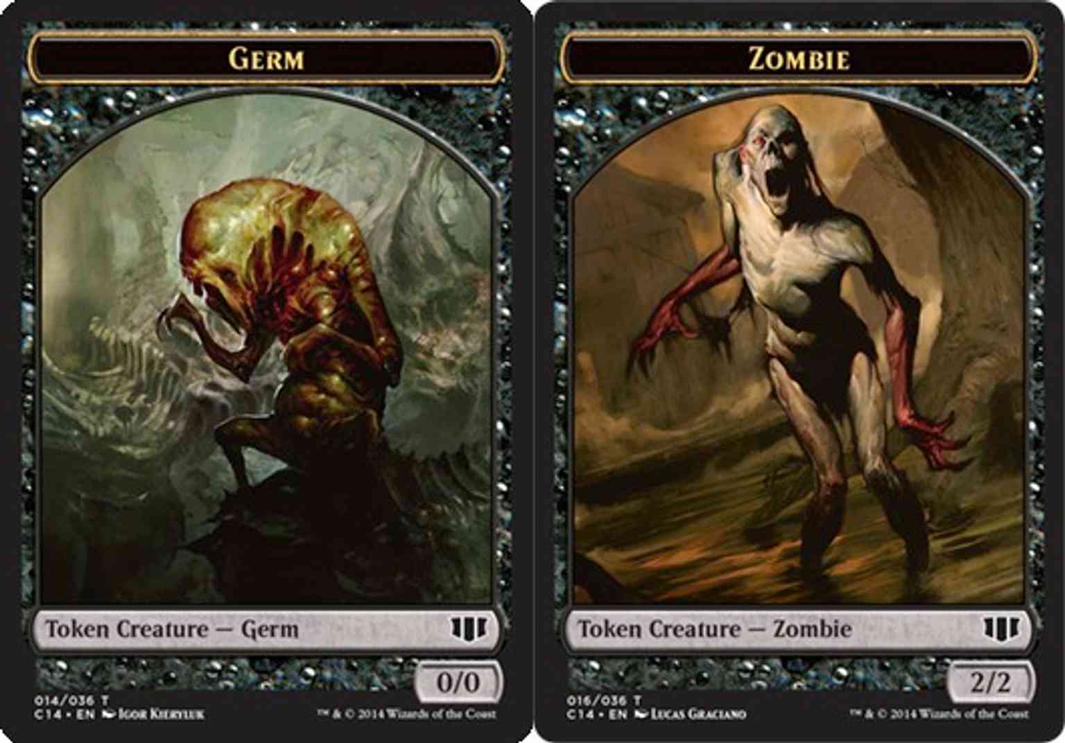 Germ // Zombie (Black) Double-sided Token magic card front