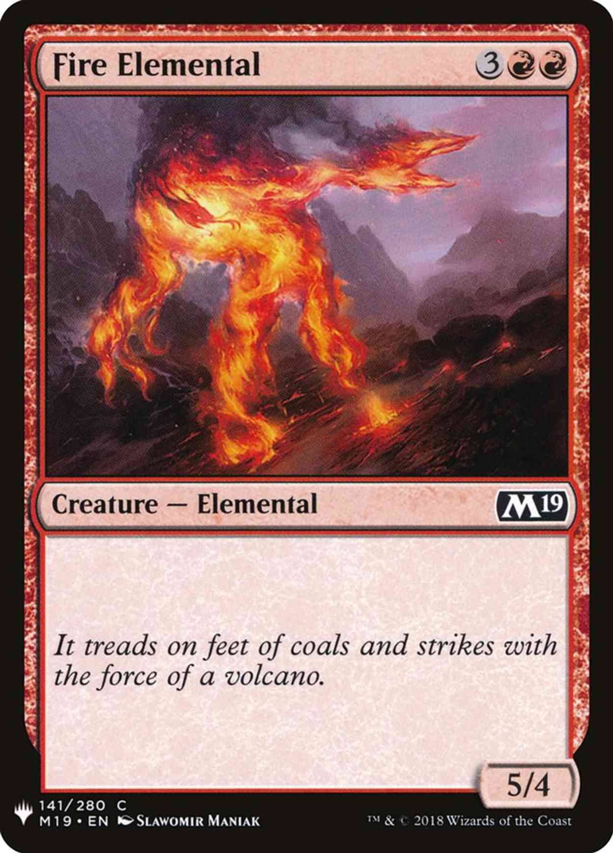 Fire Elemental magic card front