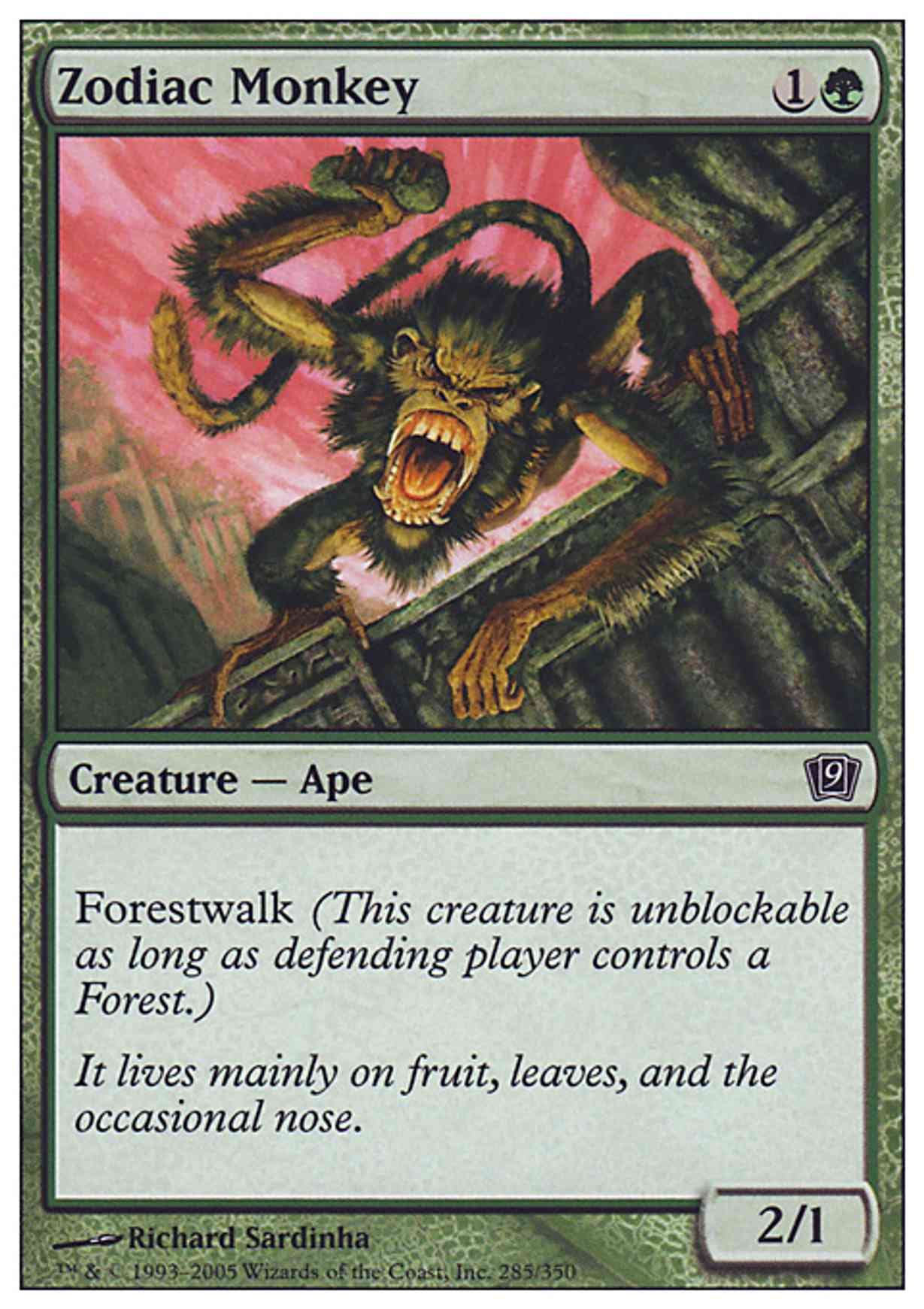 Zodiac Monkey magic card front