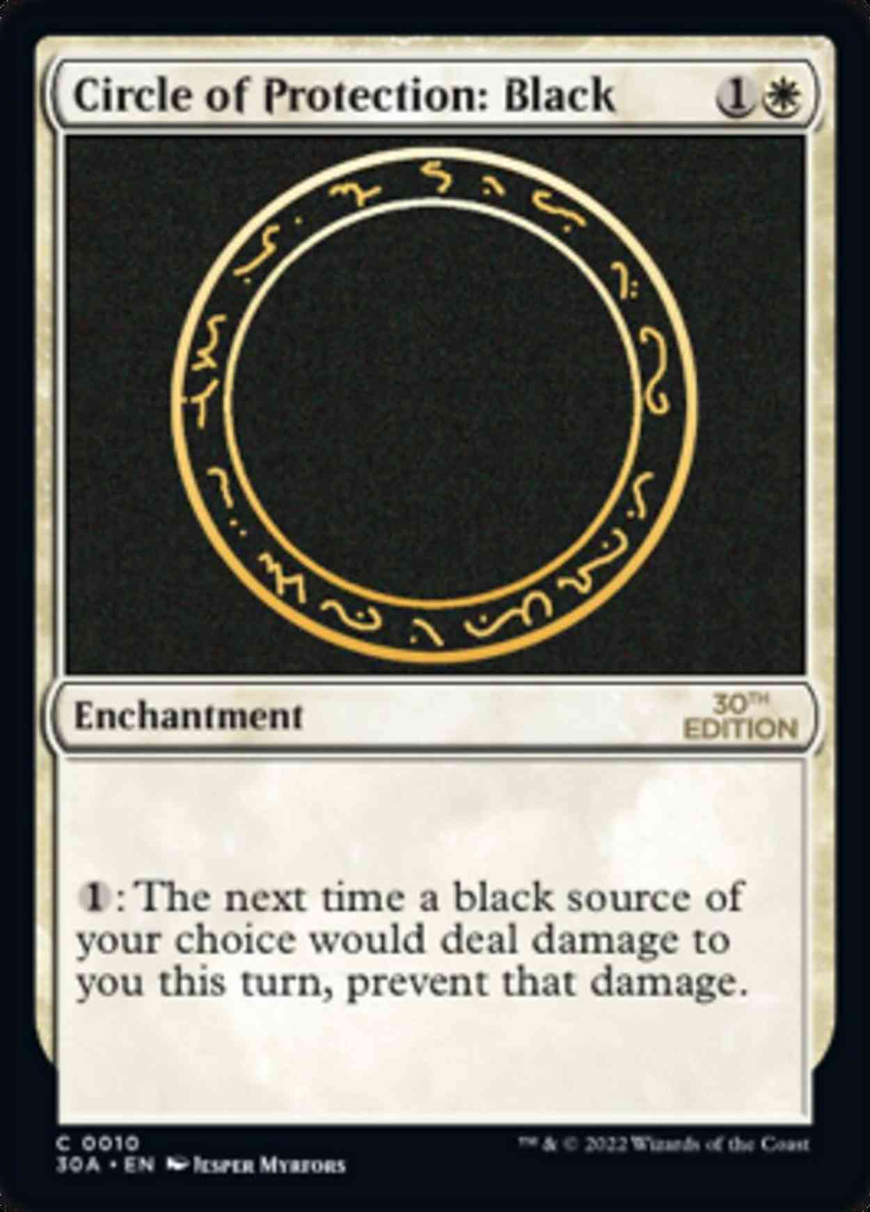 Circle of Protection: Black magic card front