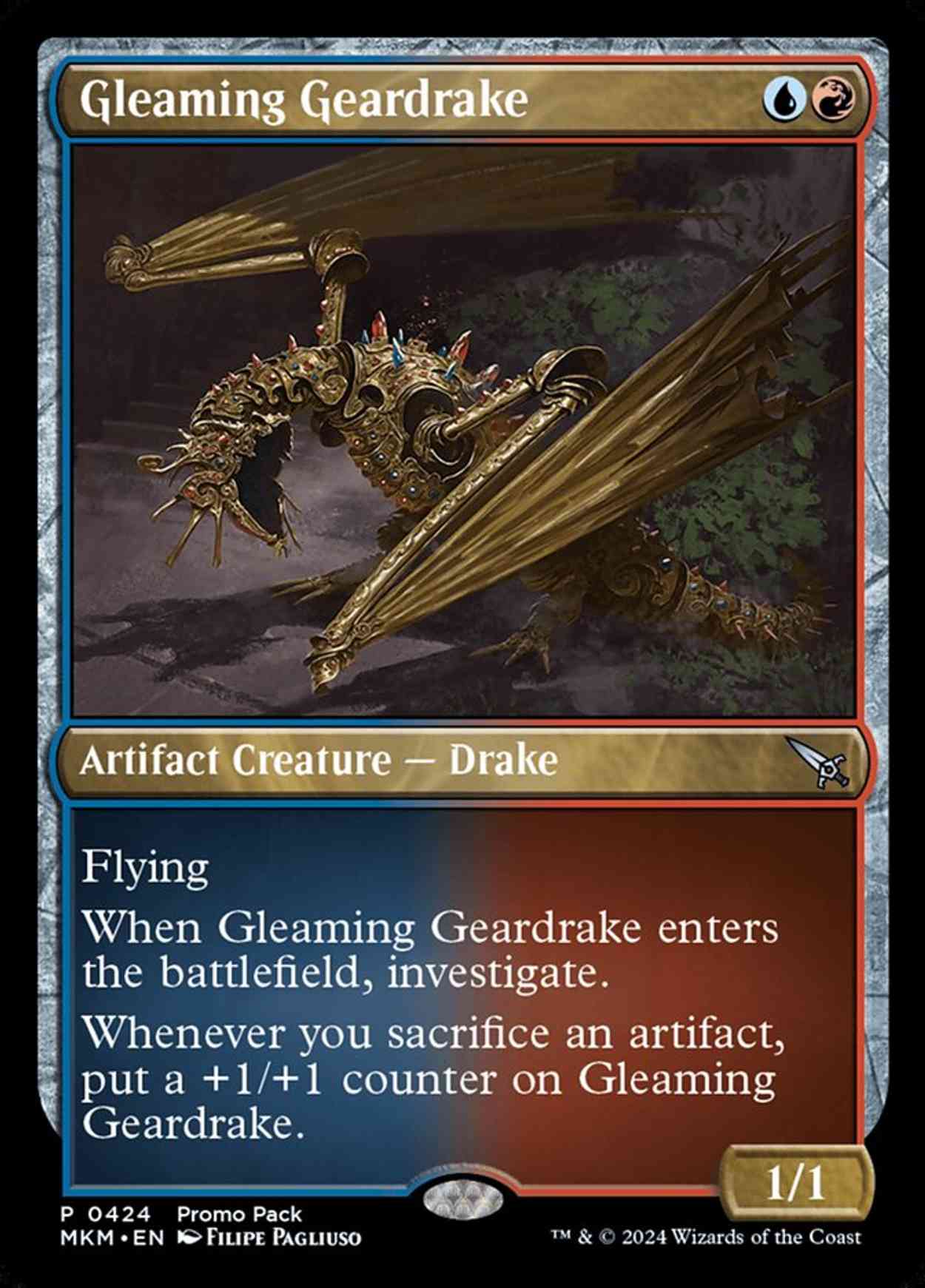 Gleaming Geardrake magic card front