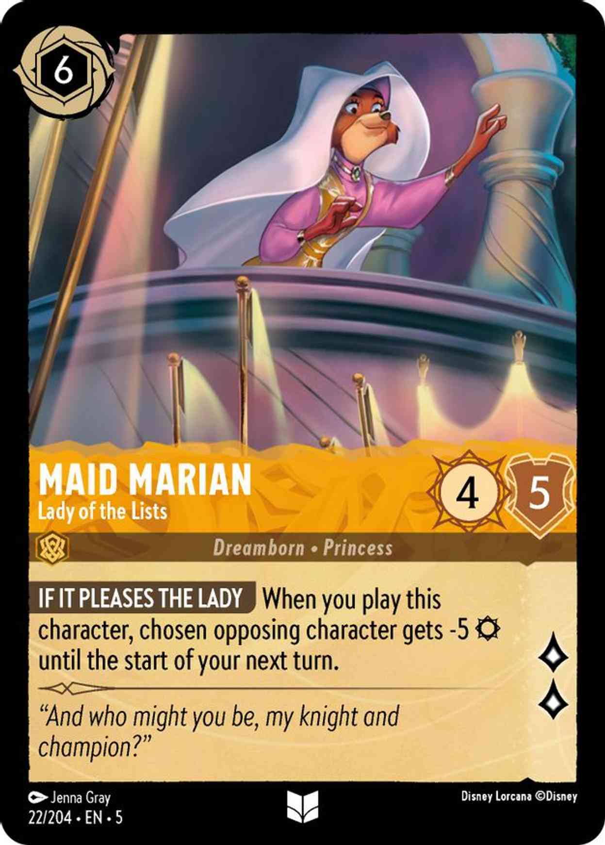 Maid Marian - Lady of the Lists magic card front