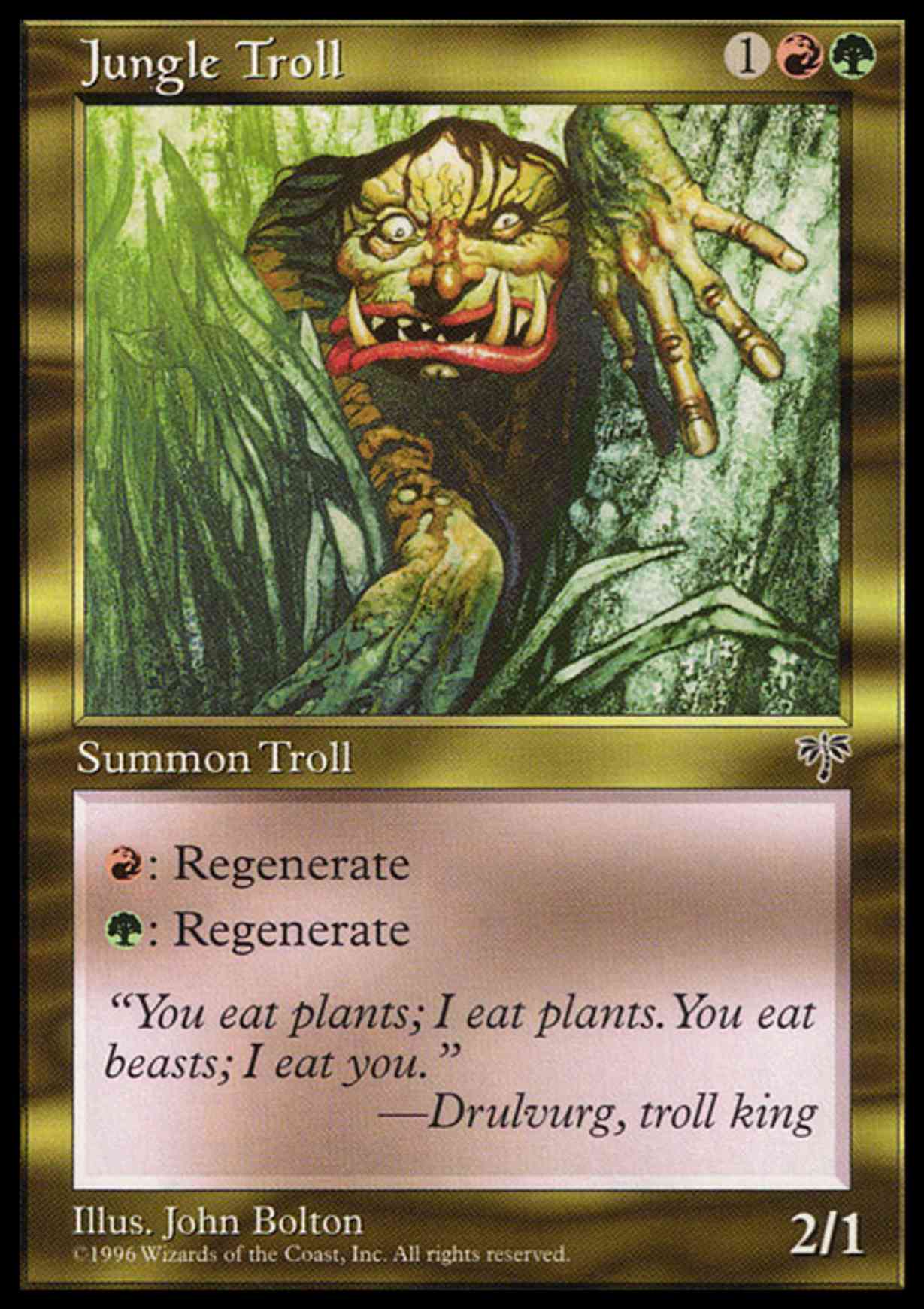 Jungle Troll magic card front