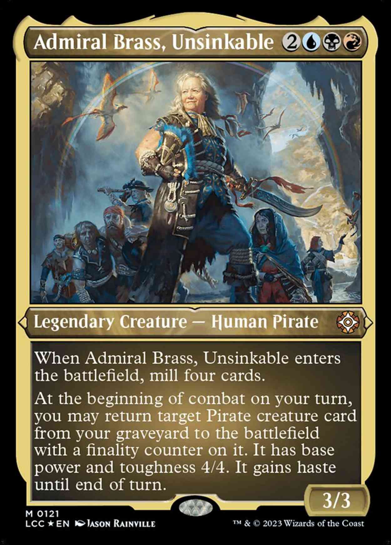 Admiral Brass, Unsinkable (Display Commander) - Thick Stock magic card front