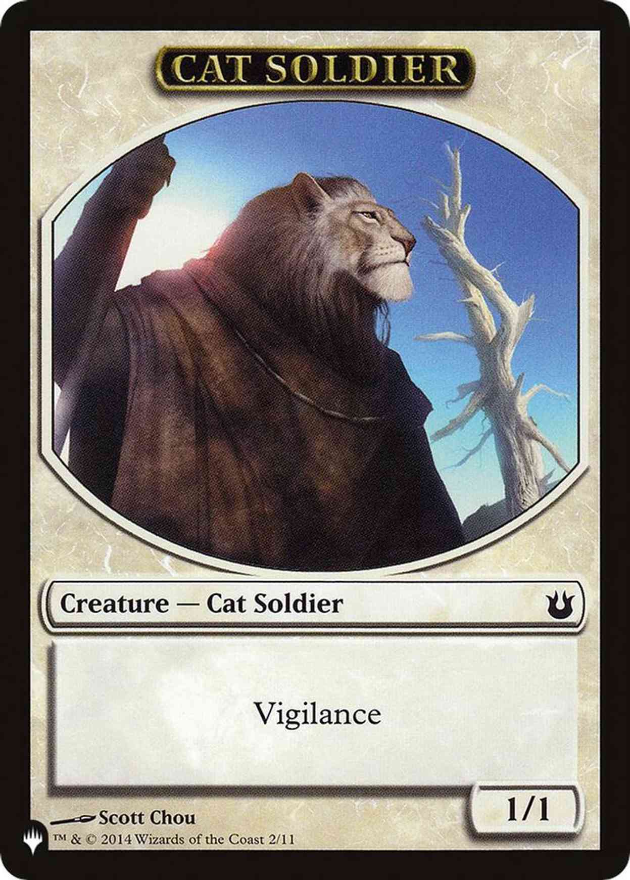 Cat Soldier // Warrior Double-Sided Token magic card front